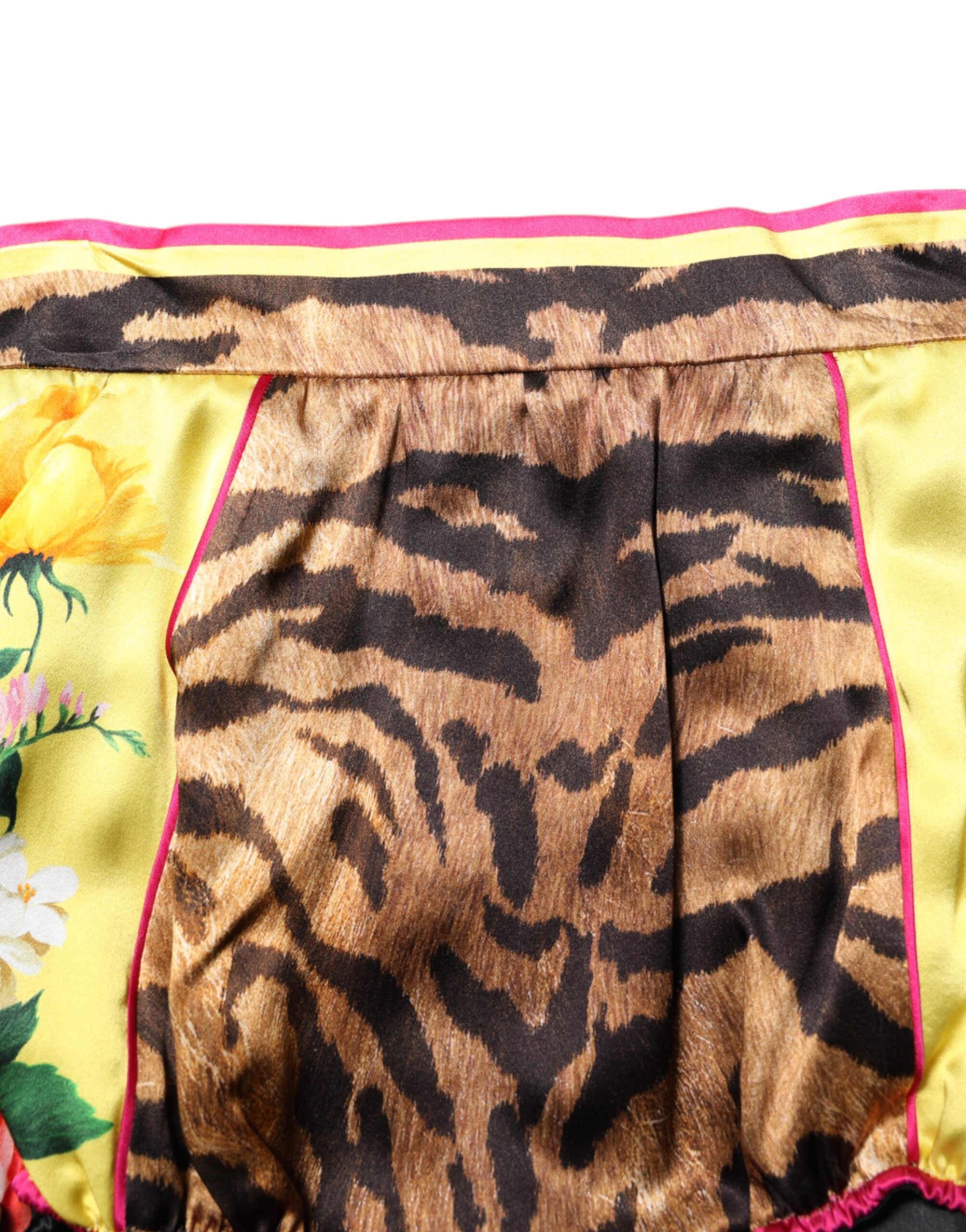 Dolce & Gabbana Multicolor Floral High Waist Hot Pants Shorts Dolce & Gabbana