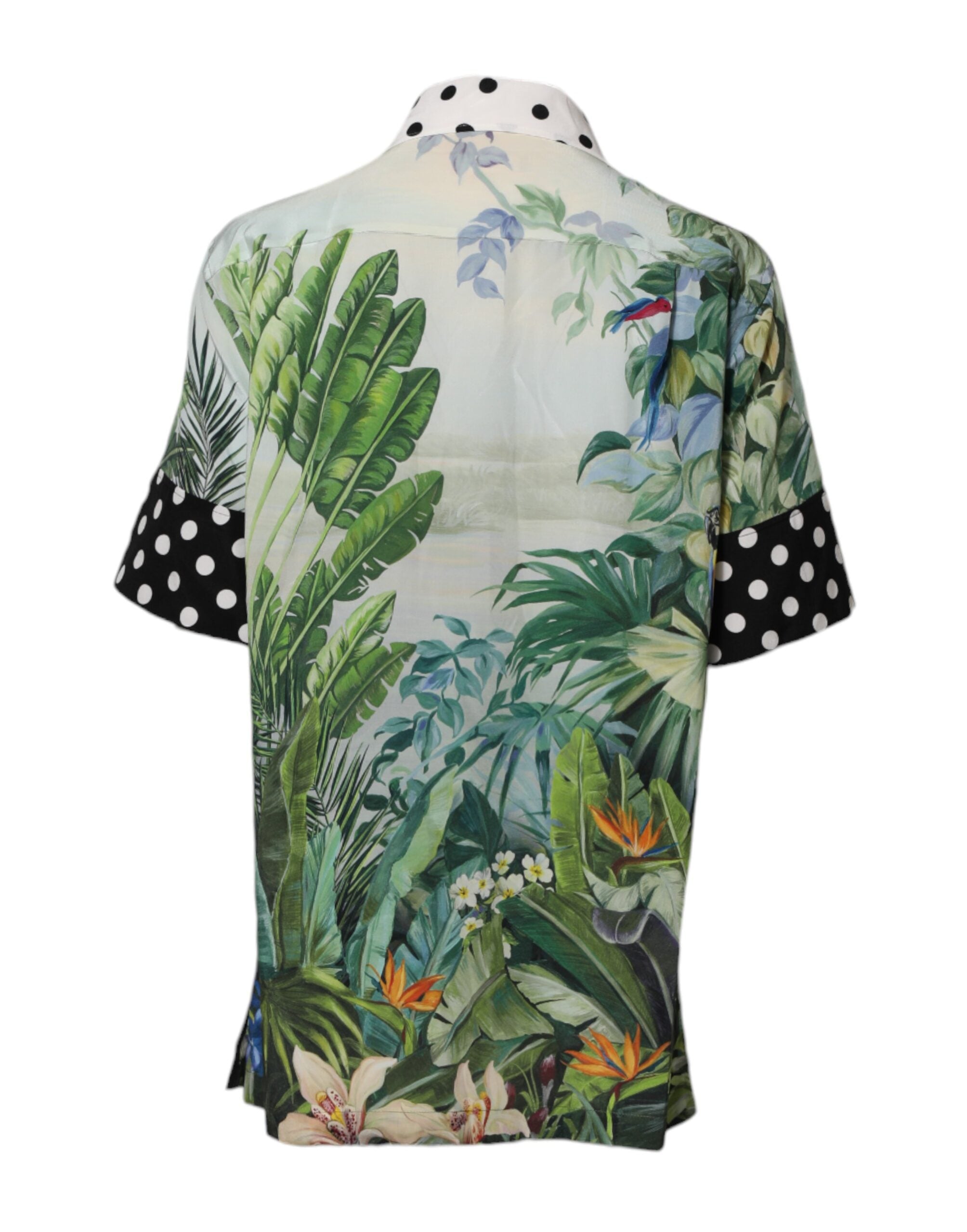 Dolce & Gabbana Multicolor Printed Silk Collared Shirt Top Dolce & Gabbana
