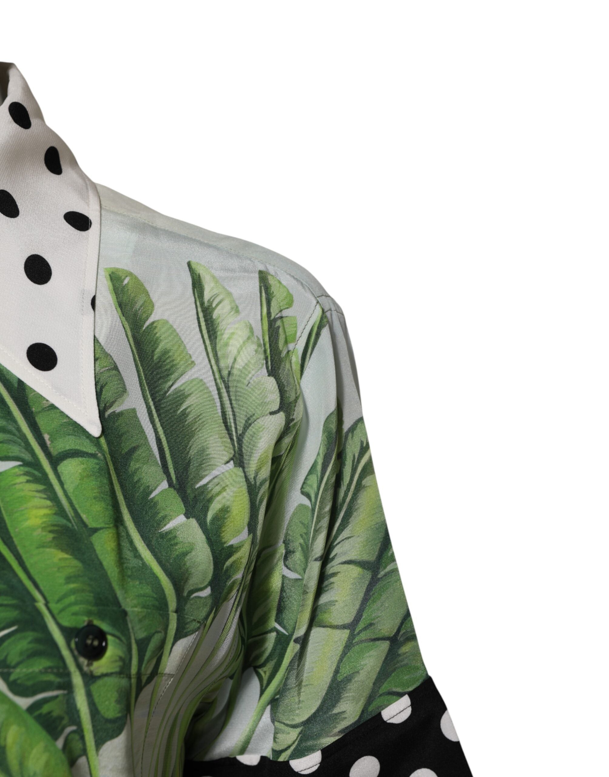 Dolce & Gabbana Multicolor Printed Silk Collared Shirt Top Dolce & Gabbana