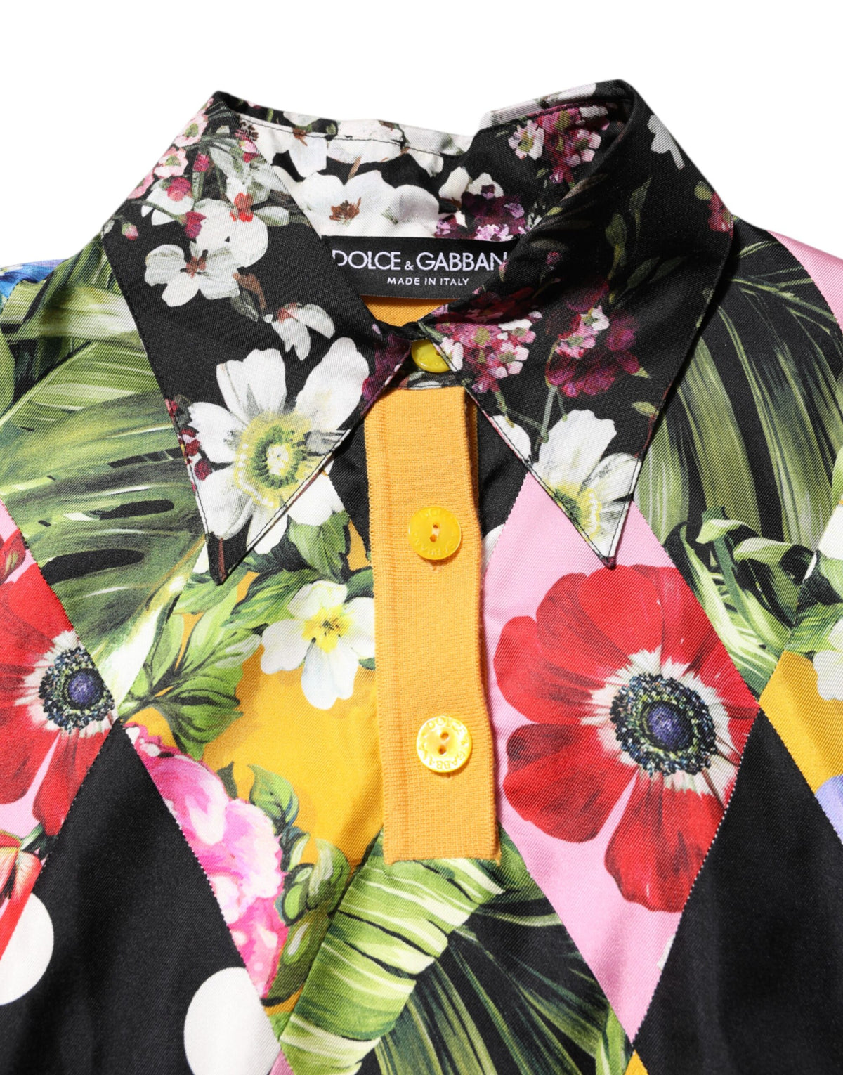 Dolce & Gabbana Multicolor Floral Long Sleeves Polo Top