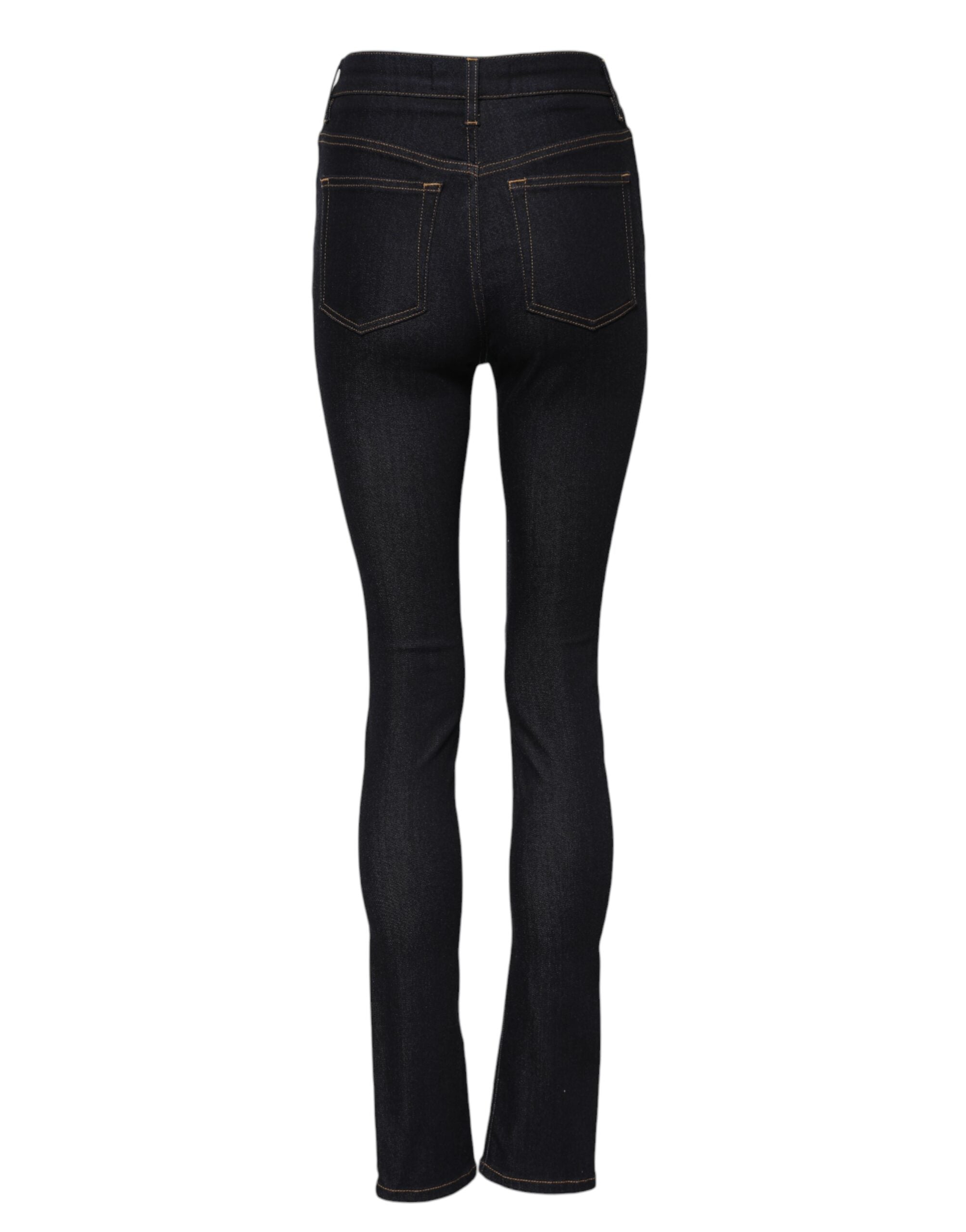 Dolce & Gabbana Blue Cotton High Waist Skinny Denim Jeans Dolce & Gabbana