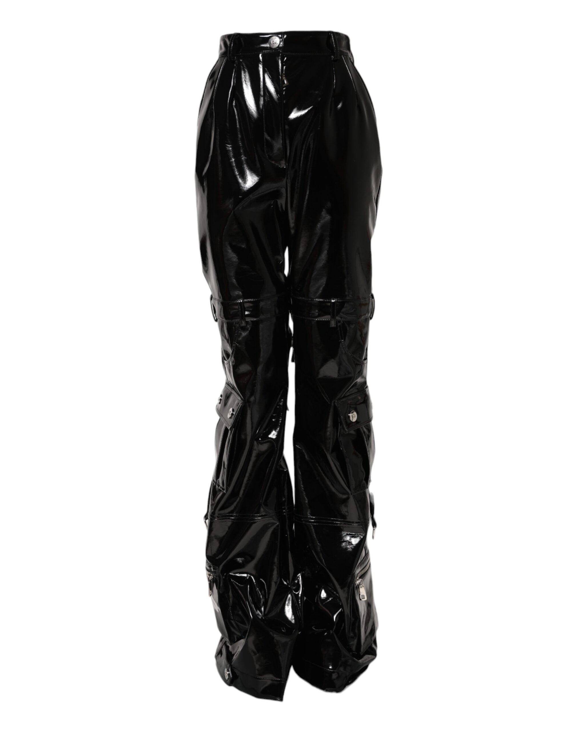 Dolce & Gabbana Black High Waist Cargo Bootcut Pants Dolce & Gabbana