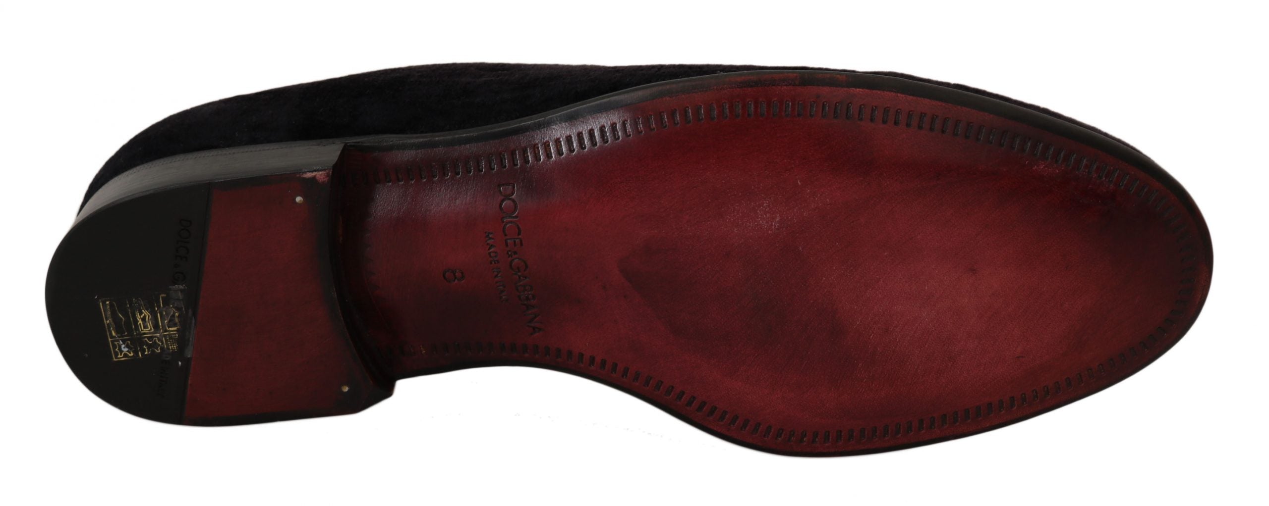 Dolce & Gabbana Loafers Black Velvet Gold Crown Dolce & Gabbana