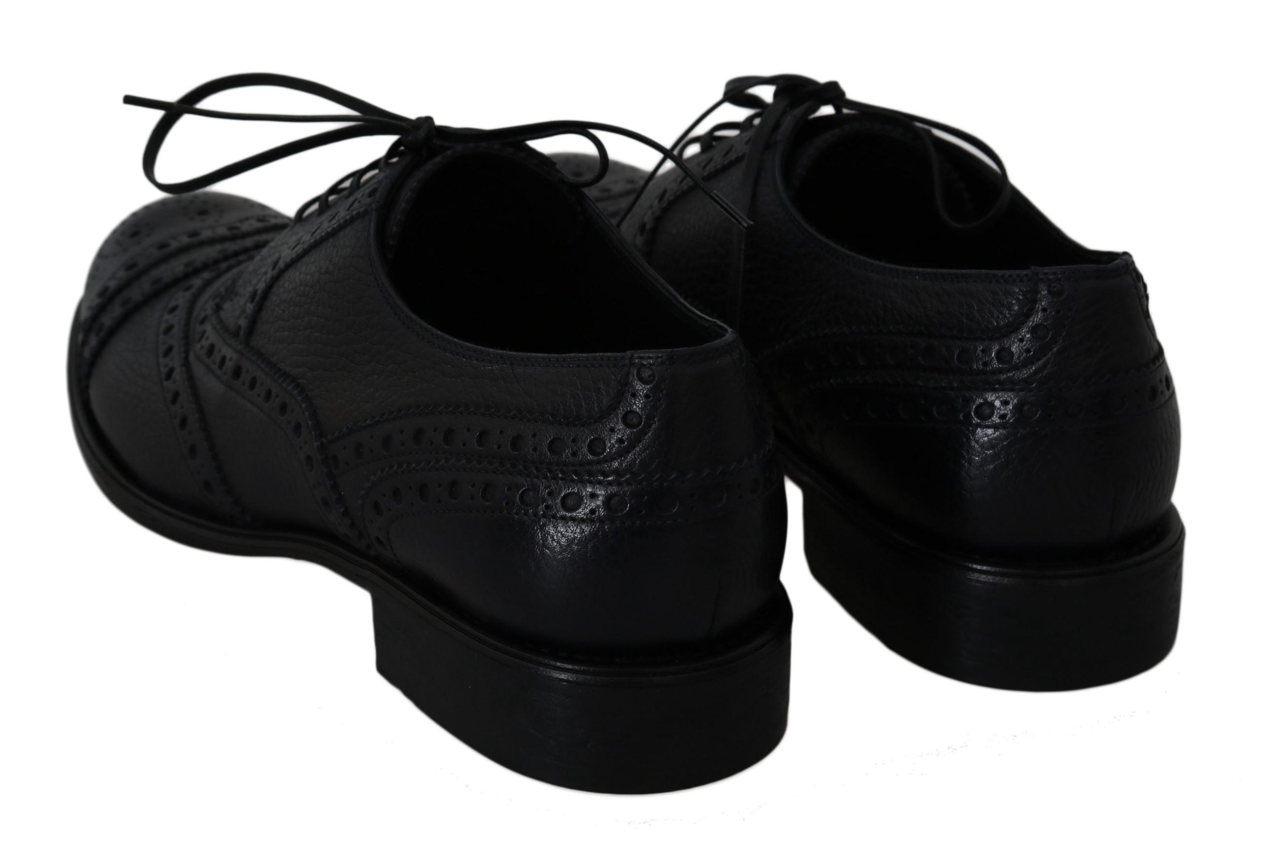 Dolce & Gabbana Blue Leather Wingtip Oxford Dress Shoes Dolce & Gabbana