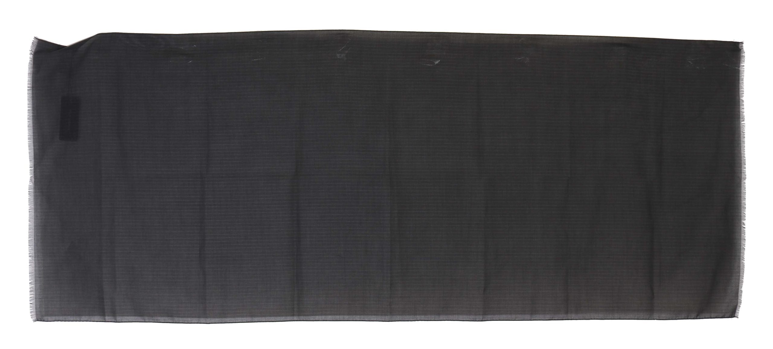 Dolce & Gabbana Gray 100% Wool Striped Pattern Wrap Scarf Dolce & Gabbana