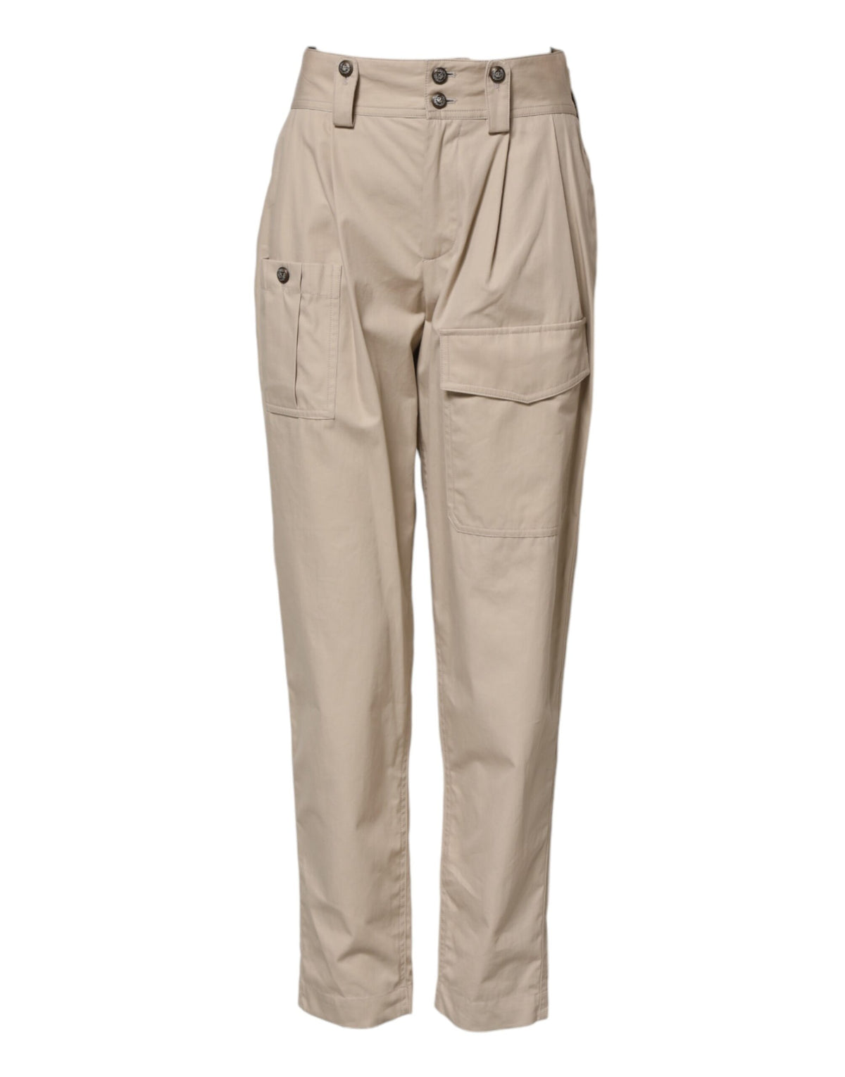 Dolce & Gabbana Beige Cotton High Waisted Pants