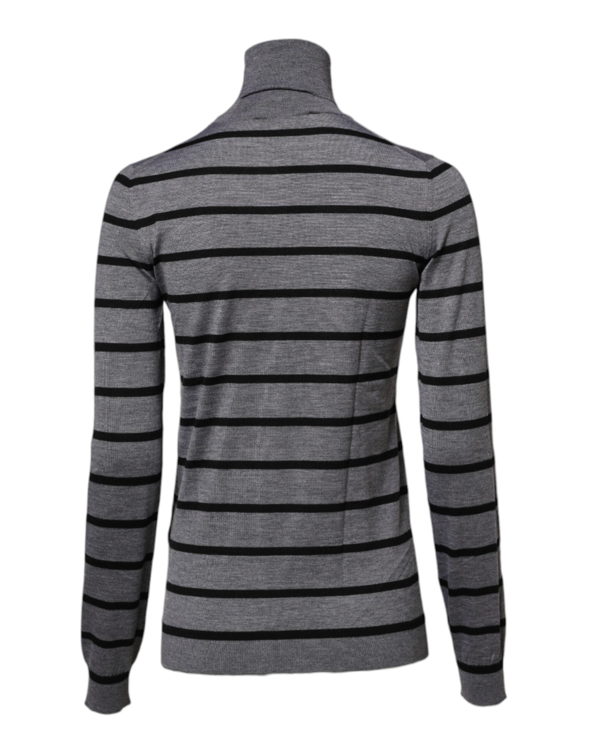Dolce & Gabbana Gray Floral Embroidery Pullover Sweater Dolce & Gabbana