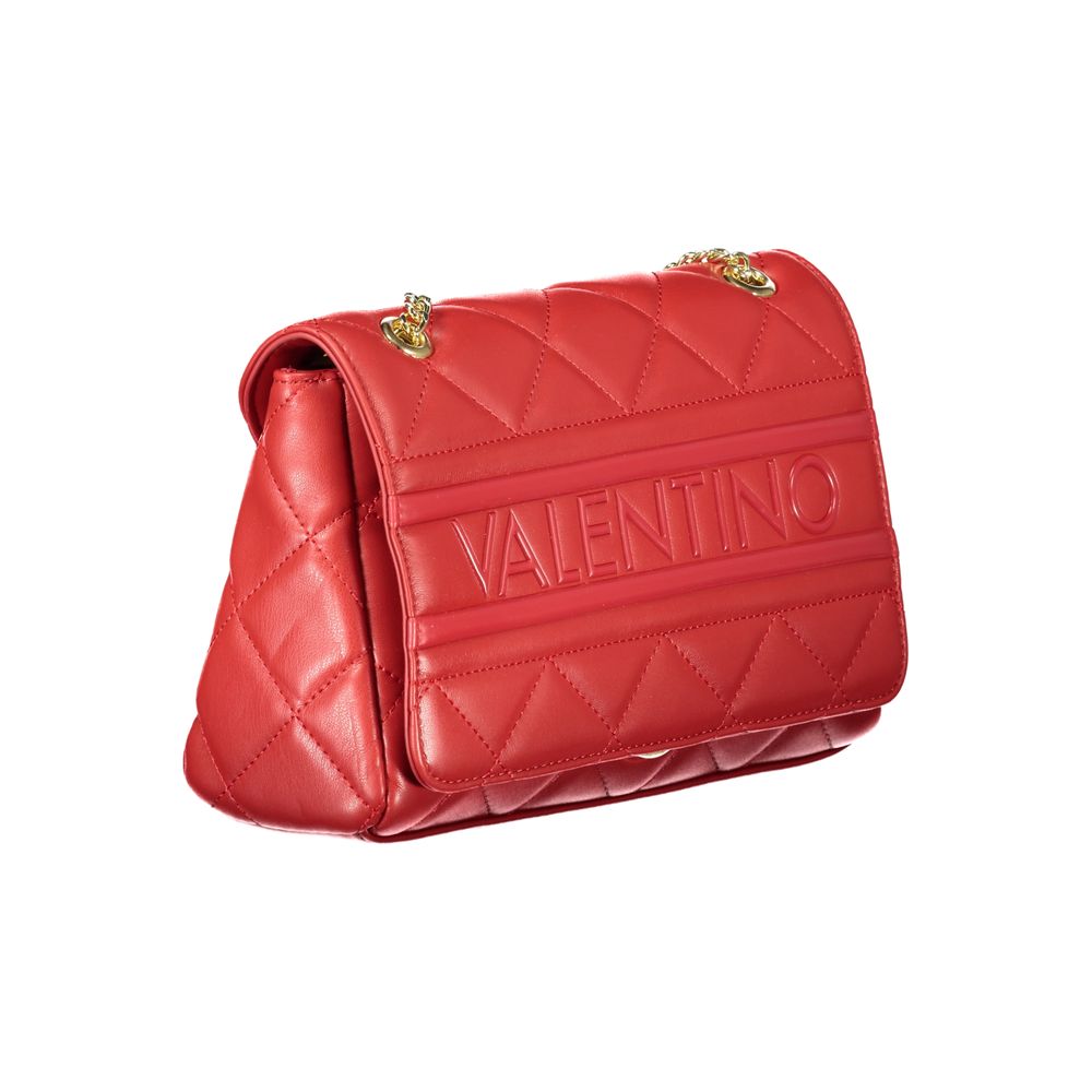 Mario Valentino Rosso Polyurethane Women's Bag with Chain and Internal Pockets Mario Valentino