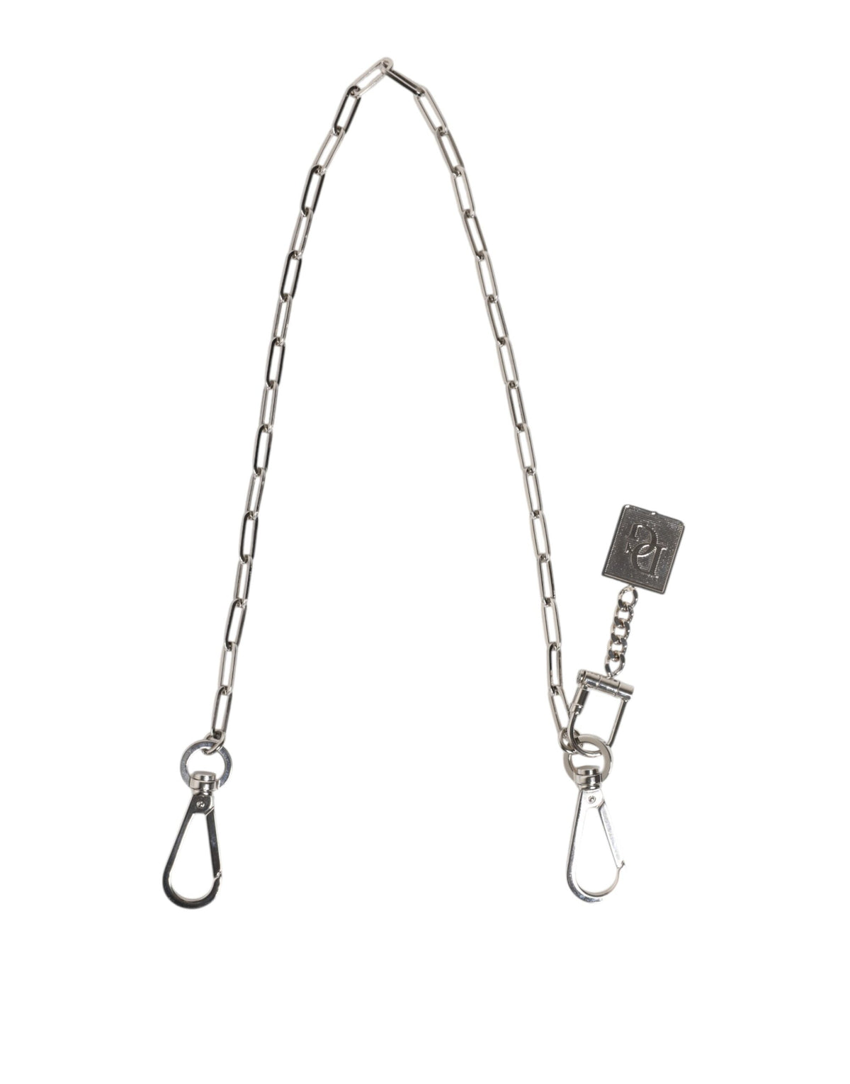 Dolce & Gabbana Silver Tone Metal Chain DG Charm Belt Keychain