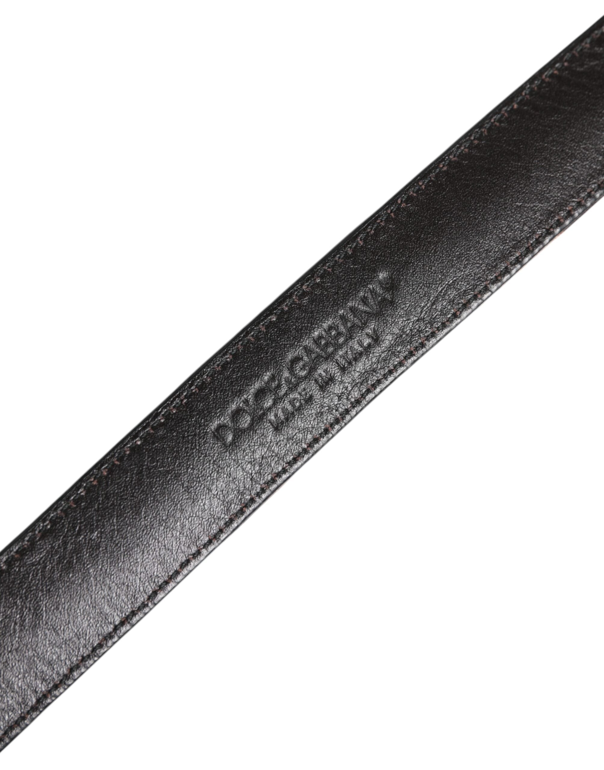 Dolce & Gabbana Brown Leopard Silver Metal Buckle Belt Dolce & Gabbana