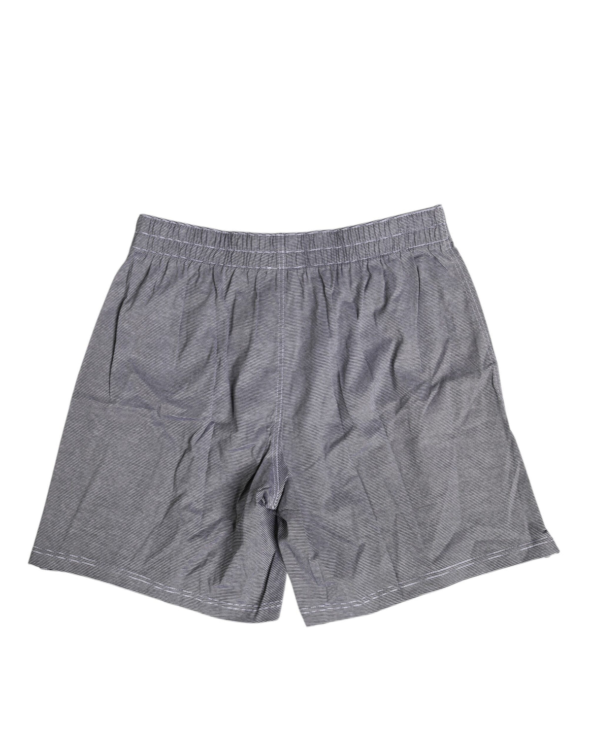Dolce & Gabbana Gray Striped Cotton Regular Boxer Underwear