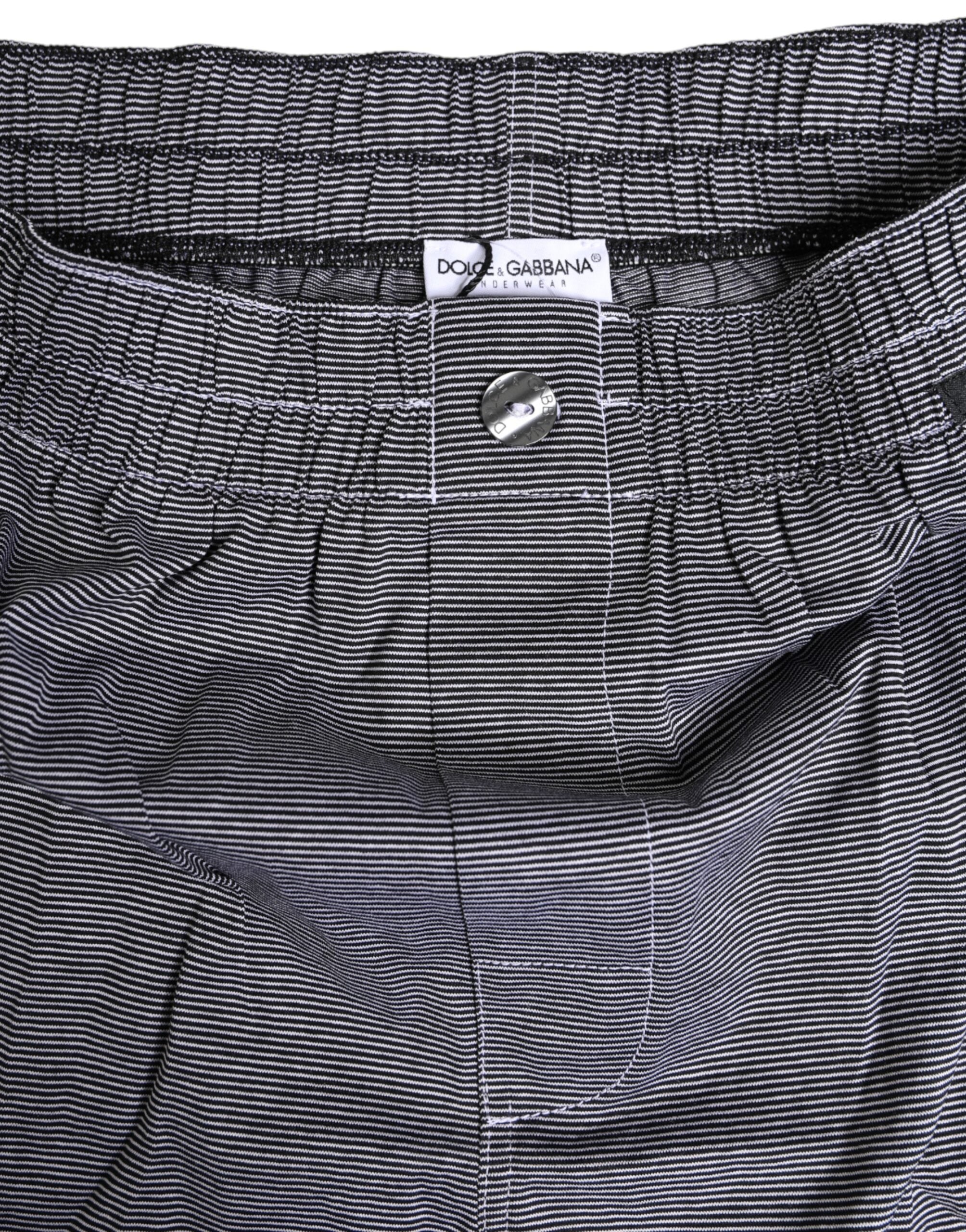 Dolce & Gabbana Gray Striped Cotton Regular Boxer Underwear Dolce & Gabbana