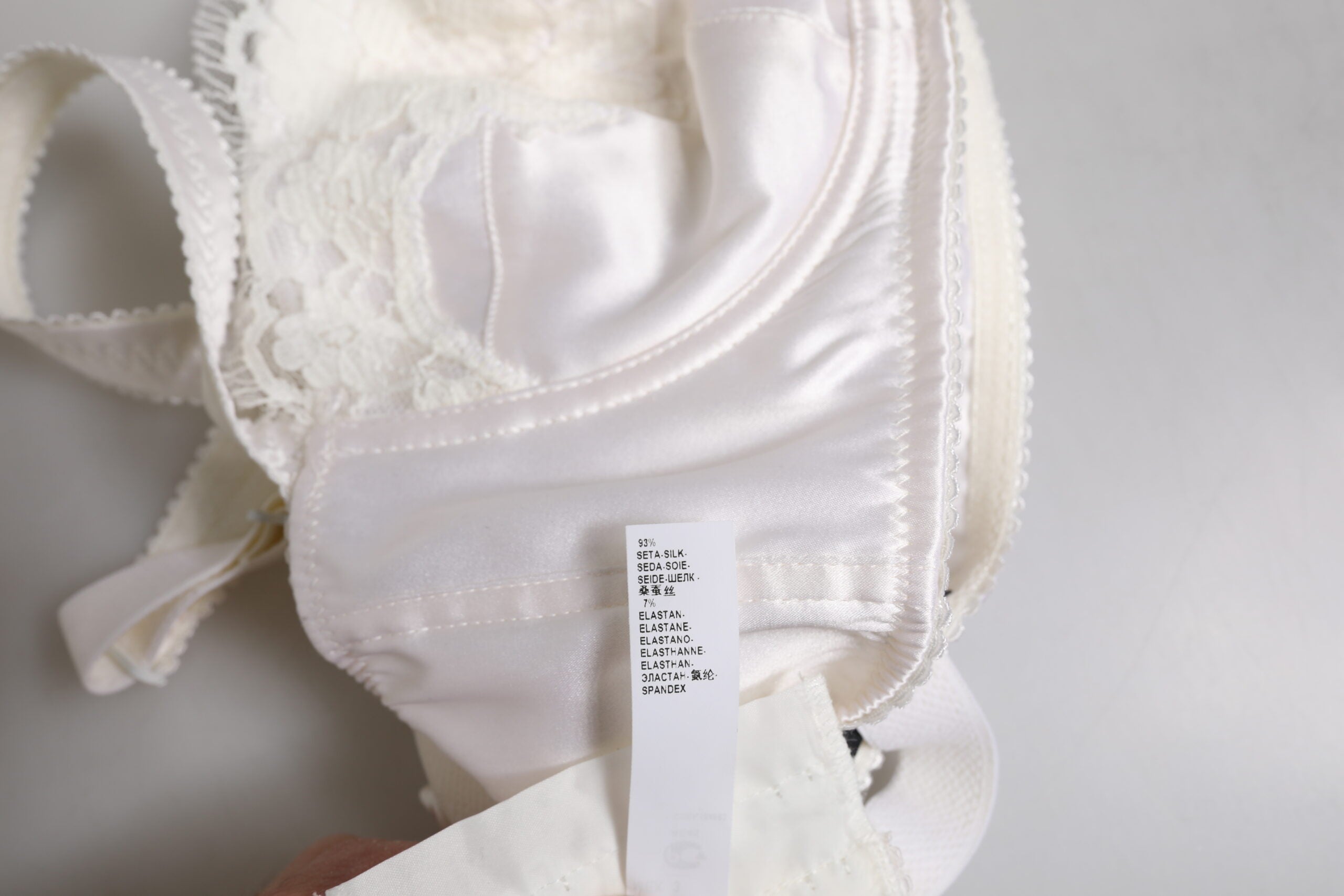 Dolce & Gabbana White Silk Underwired Balconette Bra Underwear Dolce & Gabbana