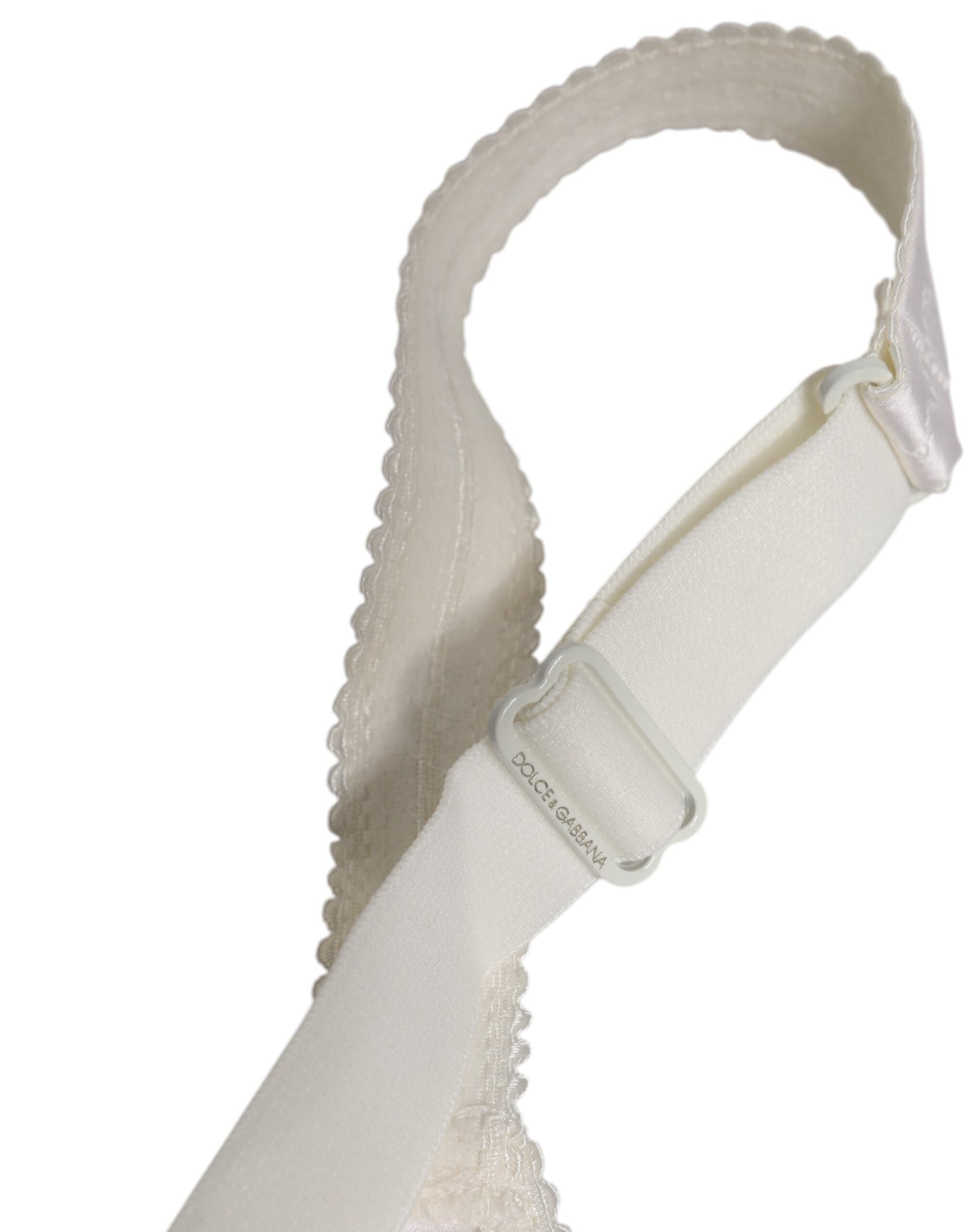 Dolce & Gabbana White Silk Balconette Non Wire Bra Underwear Dolce & Gabbana