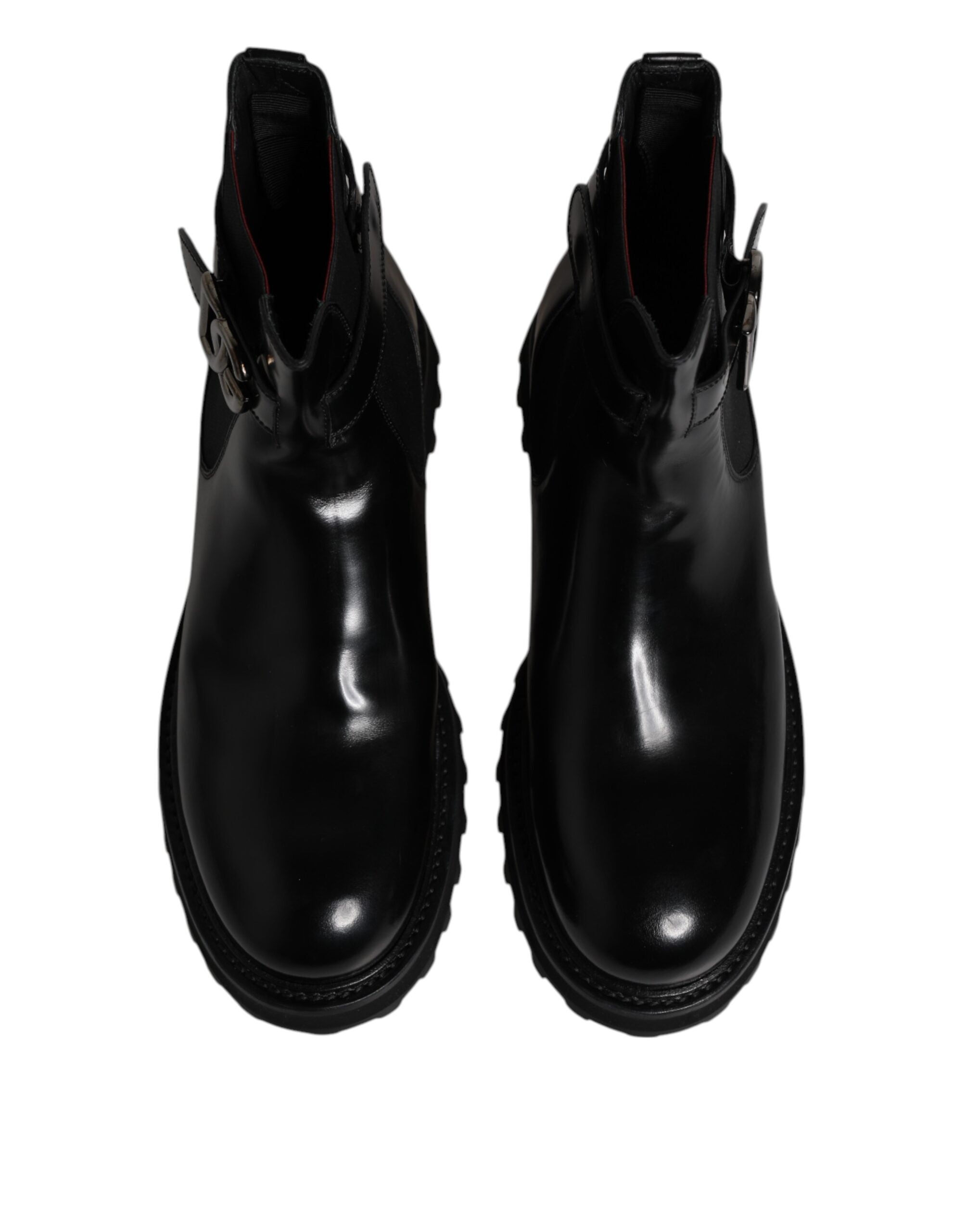Dolce & Gabbana Black Belted DG Logo Men Chelsea Boots Shoes Dolce & Gabbana