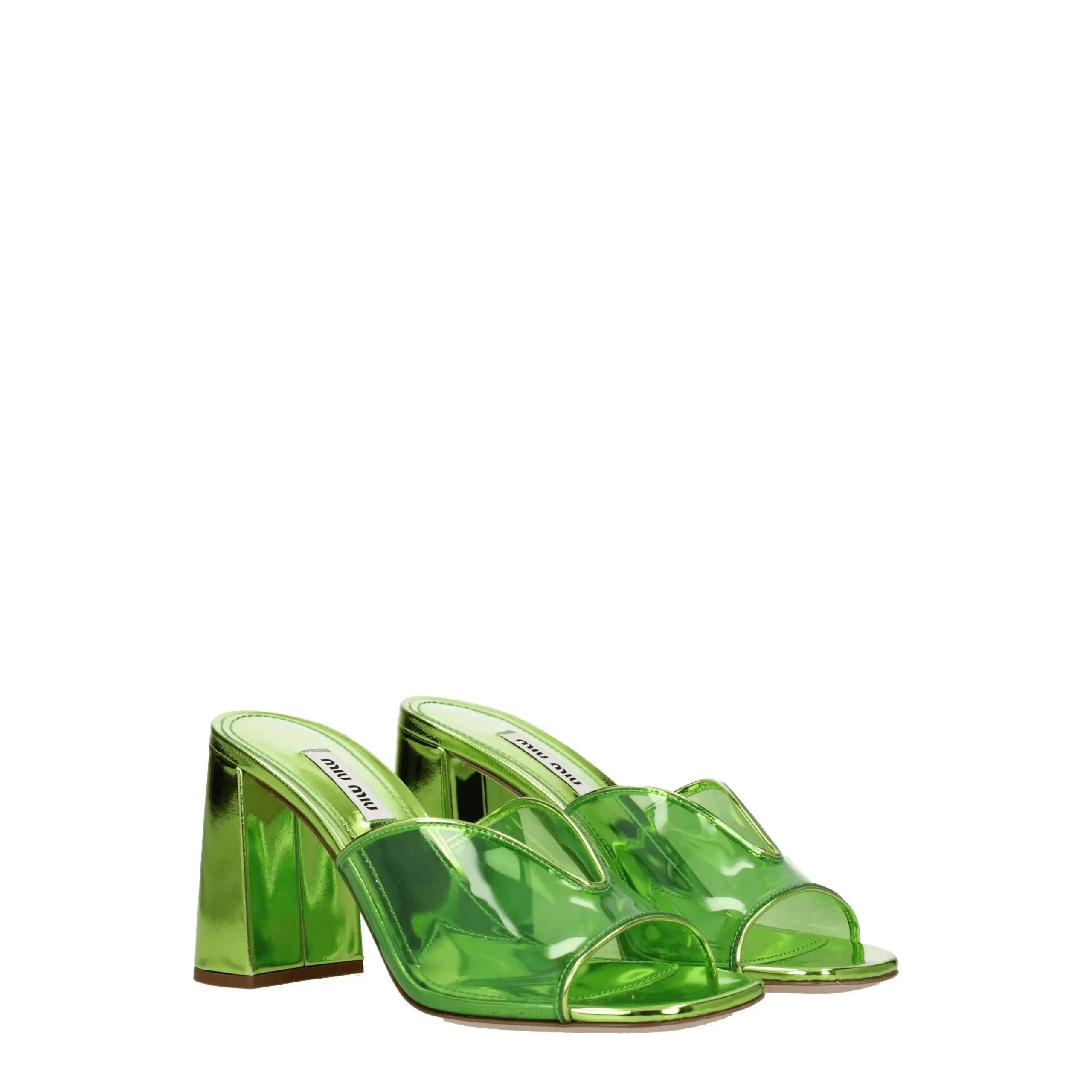 Miu Miu Green Plexiglass Platform Sandals Miu Miu