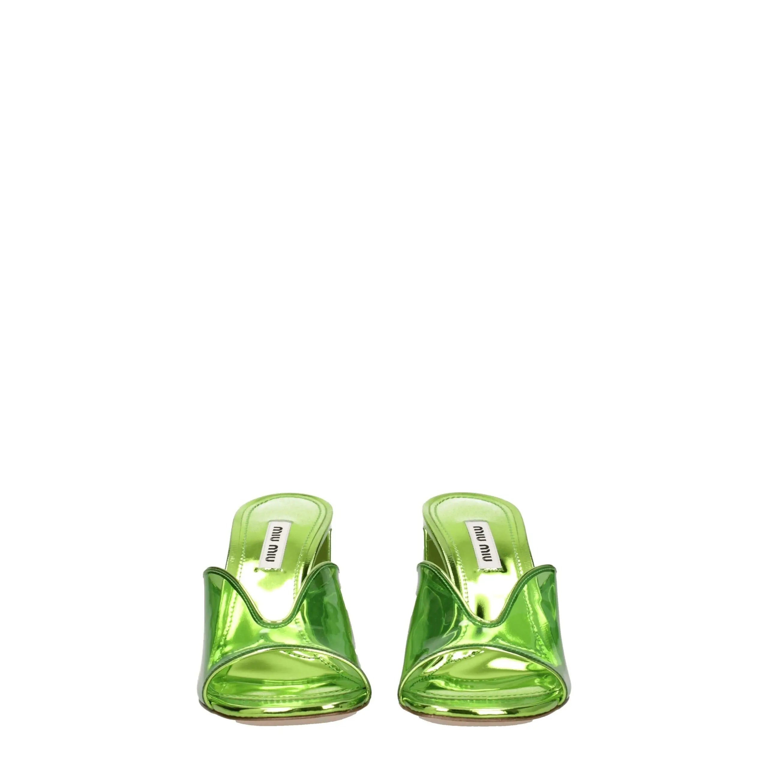 Miu Miu Green Plexiglass Platform Sandals Miu Miu