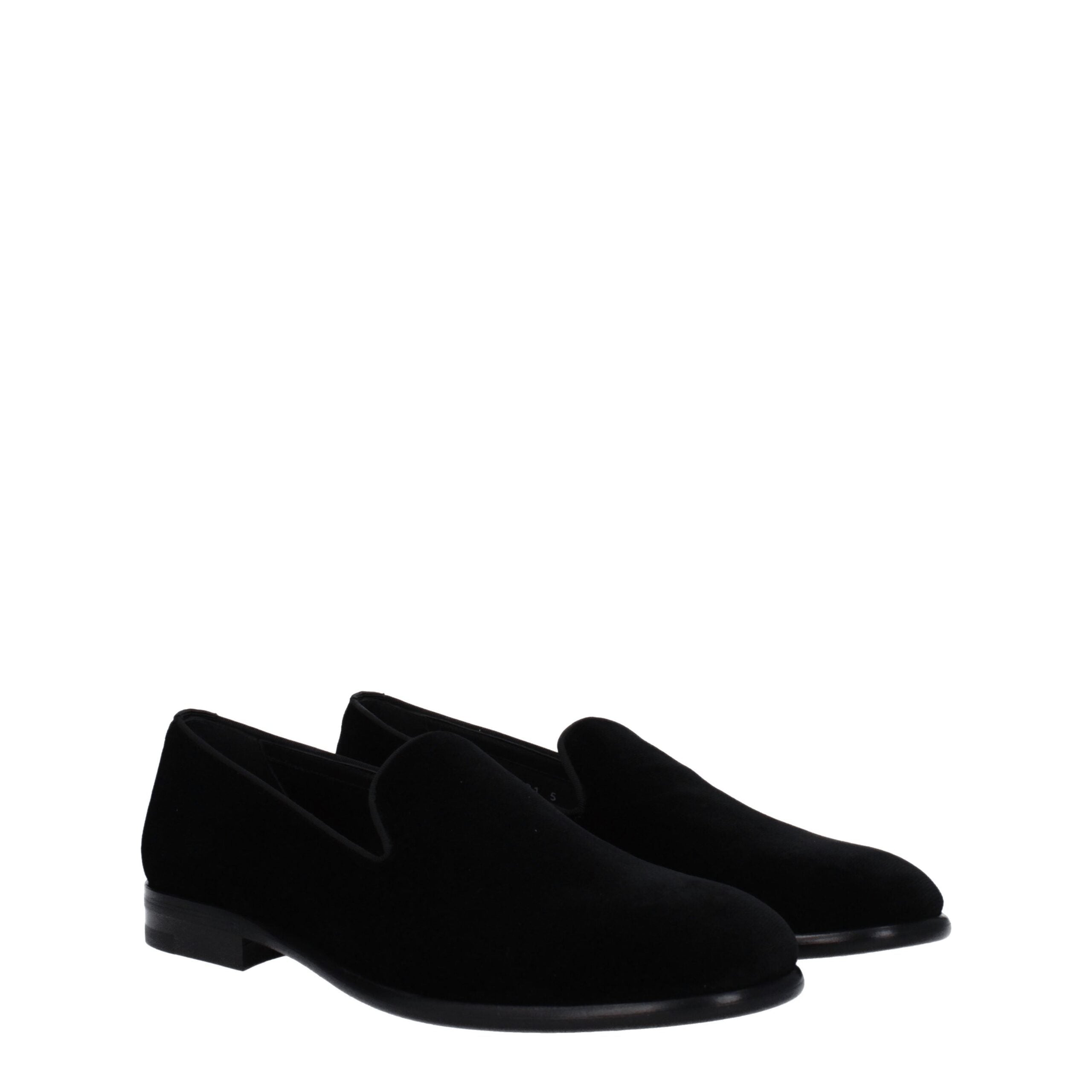 Dolce & Gabbana Black Velvet Slip-On Loafers Dolce & Gabbana
