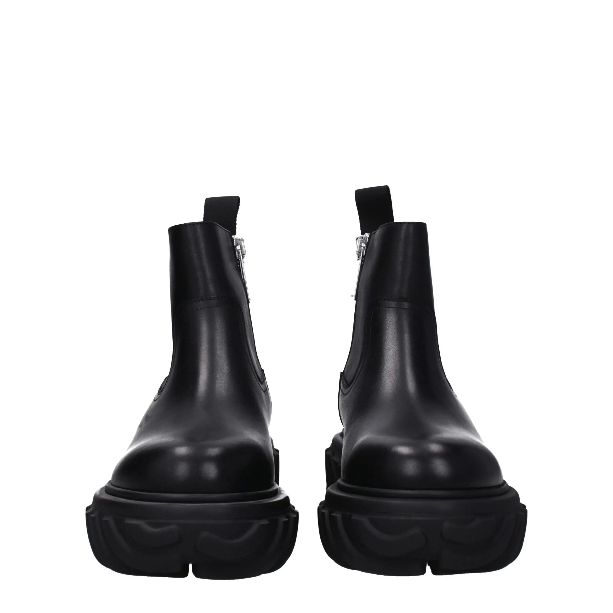 Off-White Black Leather Ankle Boots Off-White