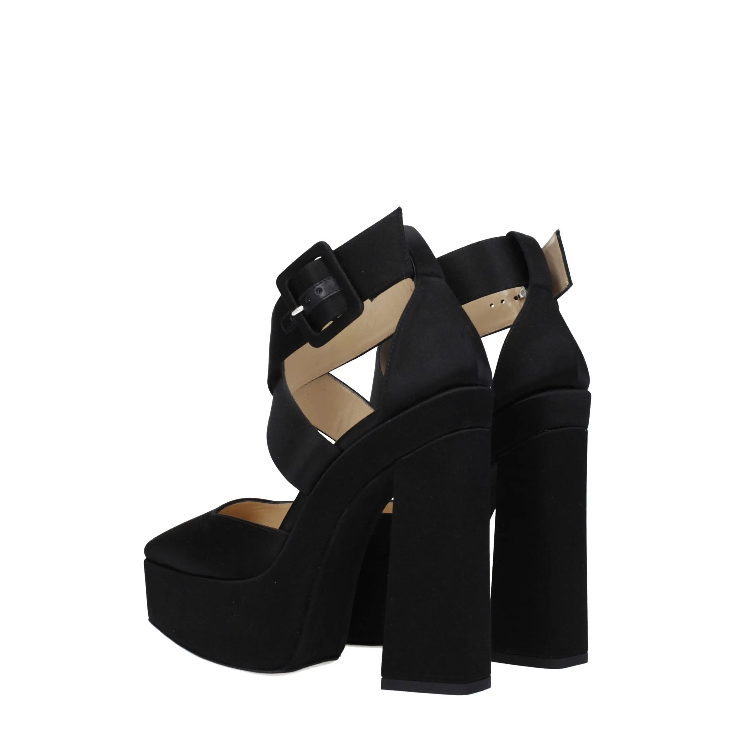 Jimmy Choo Black Satin Platform Sandals Jimmy Choo