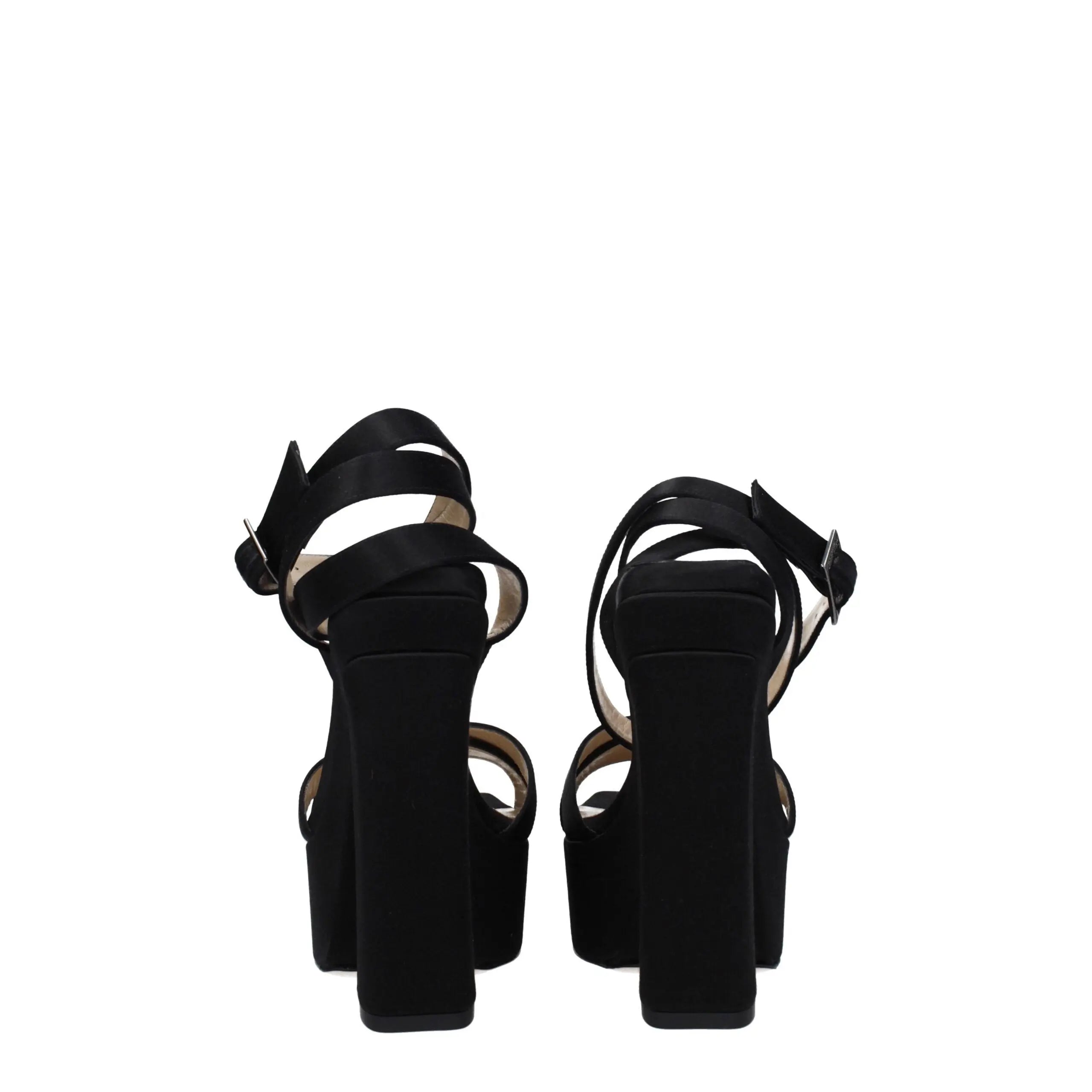 Jimmy Choo Black Satin Platform Sandals Jimmy Choo