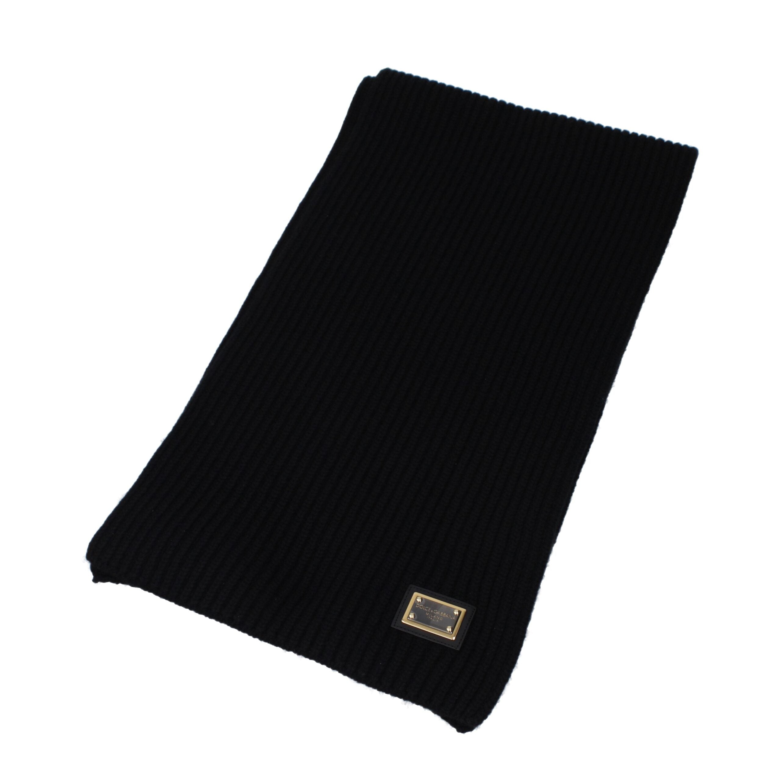 Dolce & Gabbana Black Cashmere Scarf Dolce & Gabbana