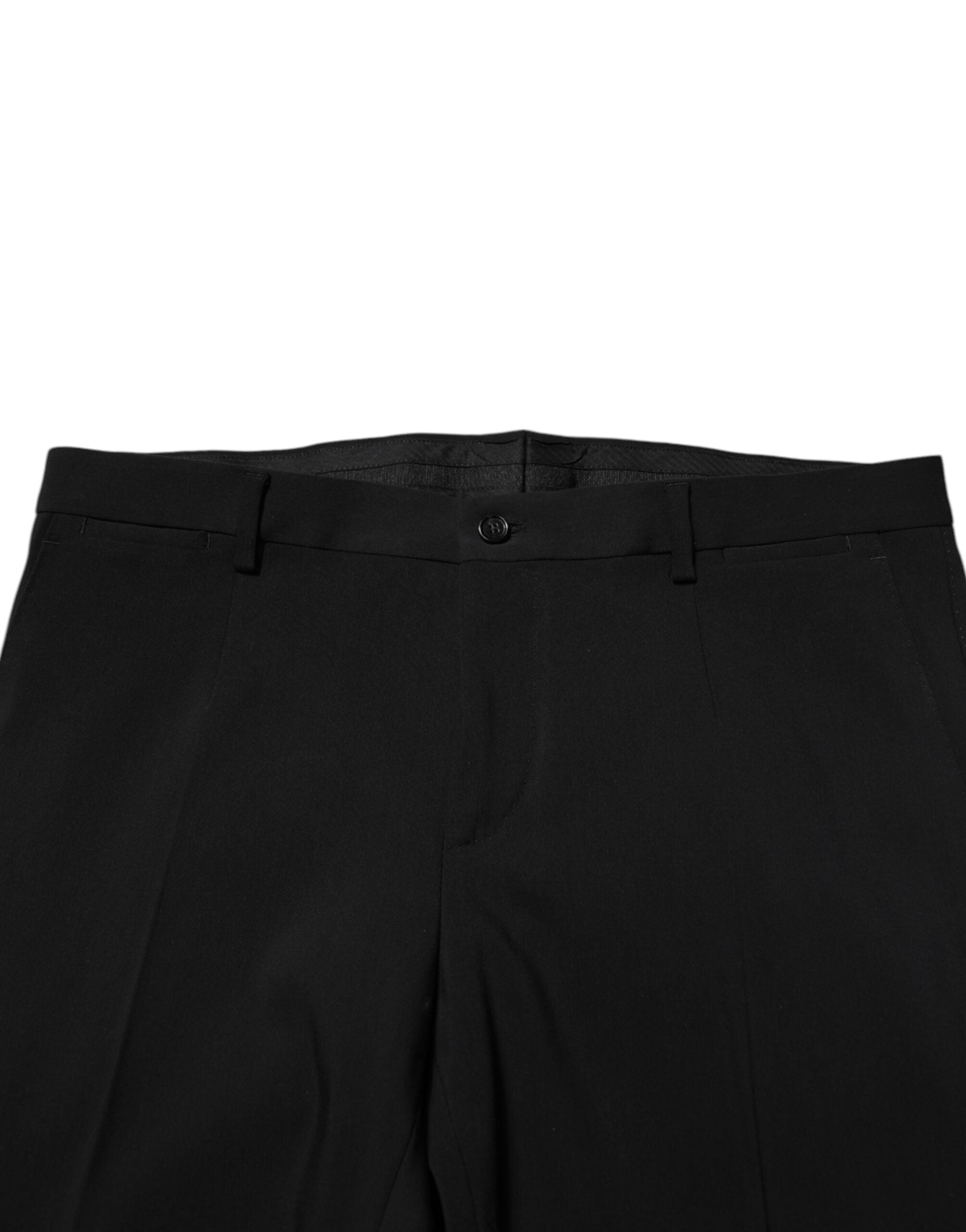 Dolce & Gabbana Black Cotton Single Breasted 2 Piece Suit Dolce & Gabbana