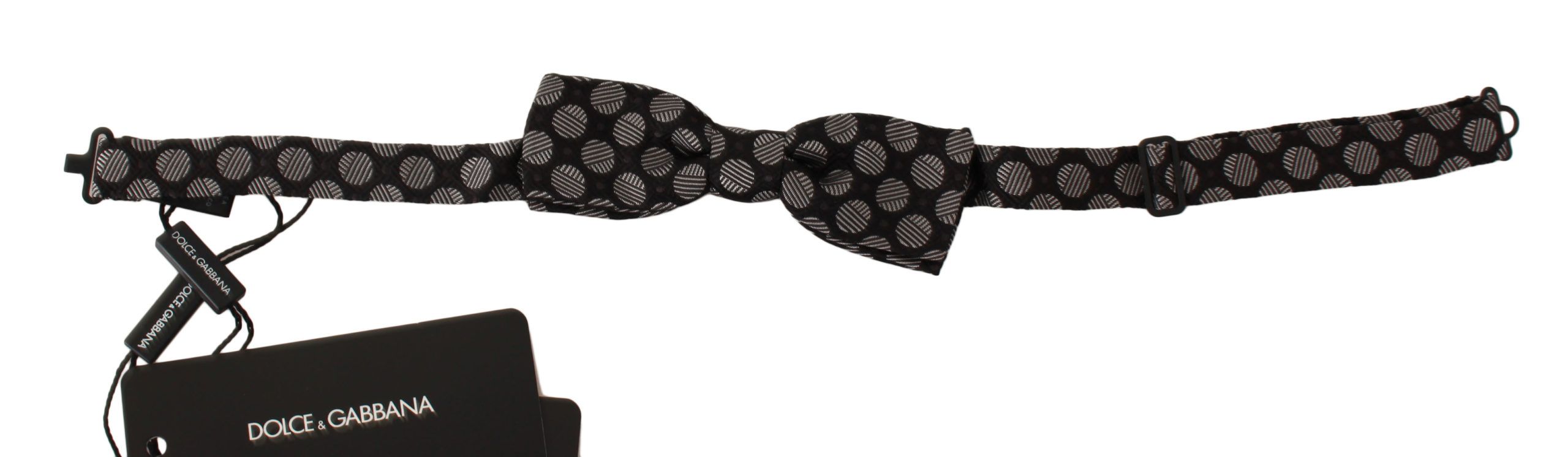 Dolce & Gabbana Brown Silk Polka Dot Jacquard Men Bow Tie Papillon Dolce & Gabbana