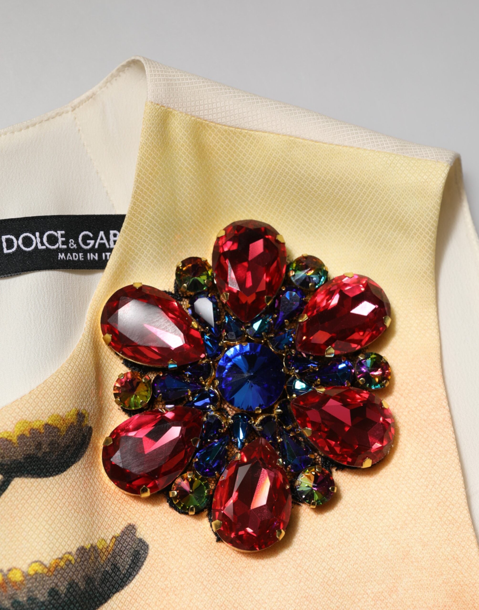 Dolce & Gabbana Multicolor Crystal Embellished A-line Mini Dress Dolce & Gabbana