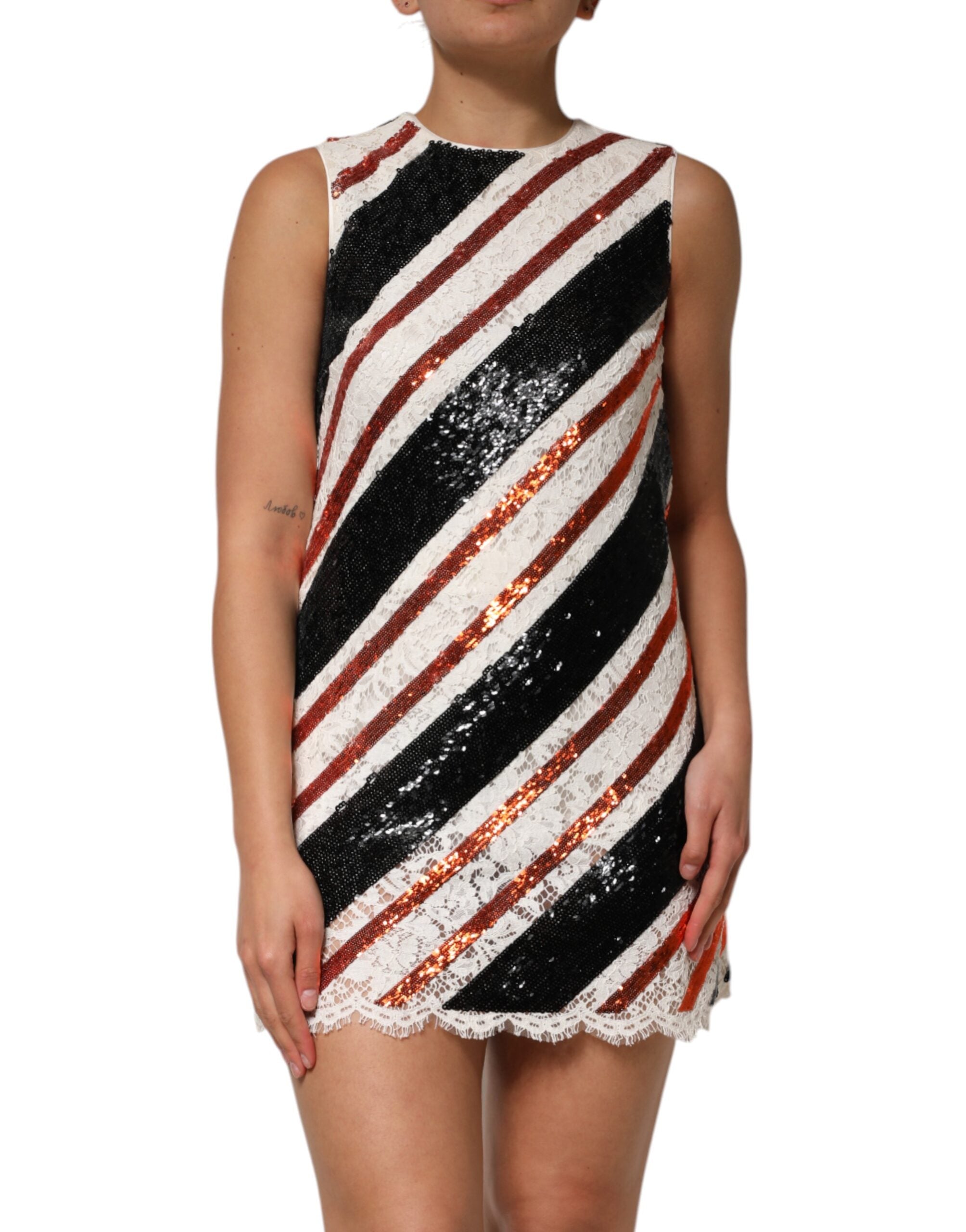 Dolce & Gabbana Multicolor Sequin Embellished Shift Dress Dolce & Gabbana