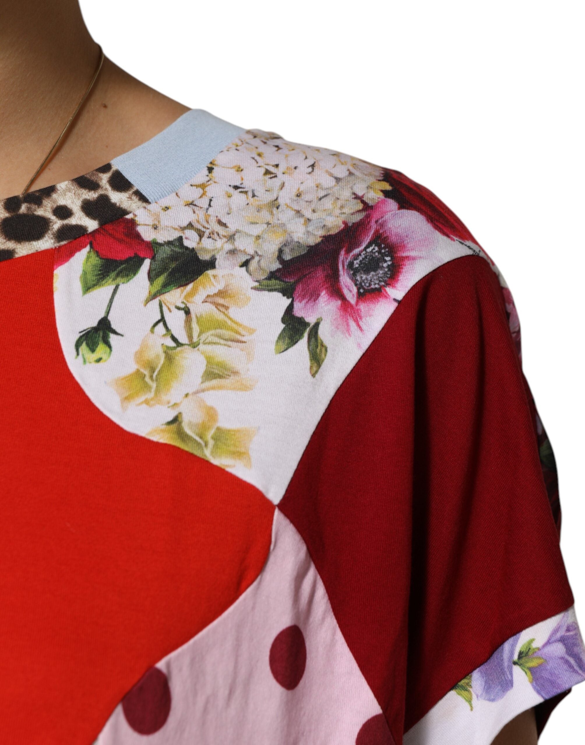 Dolce & Gabbana Multicolor Patchwork Cotton Silk Blouse Top Dolce & Gabbana