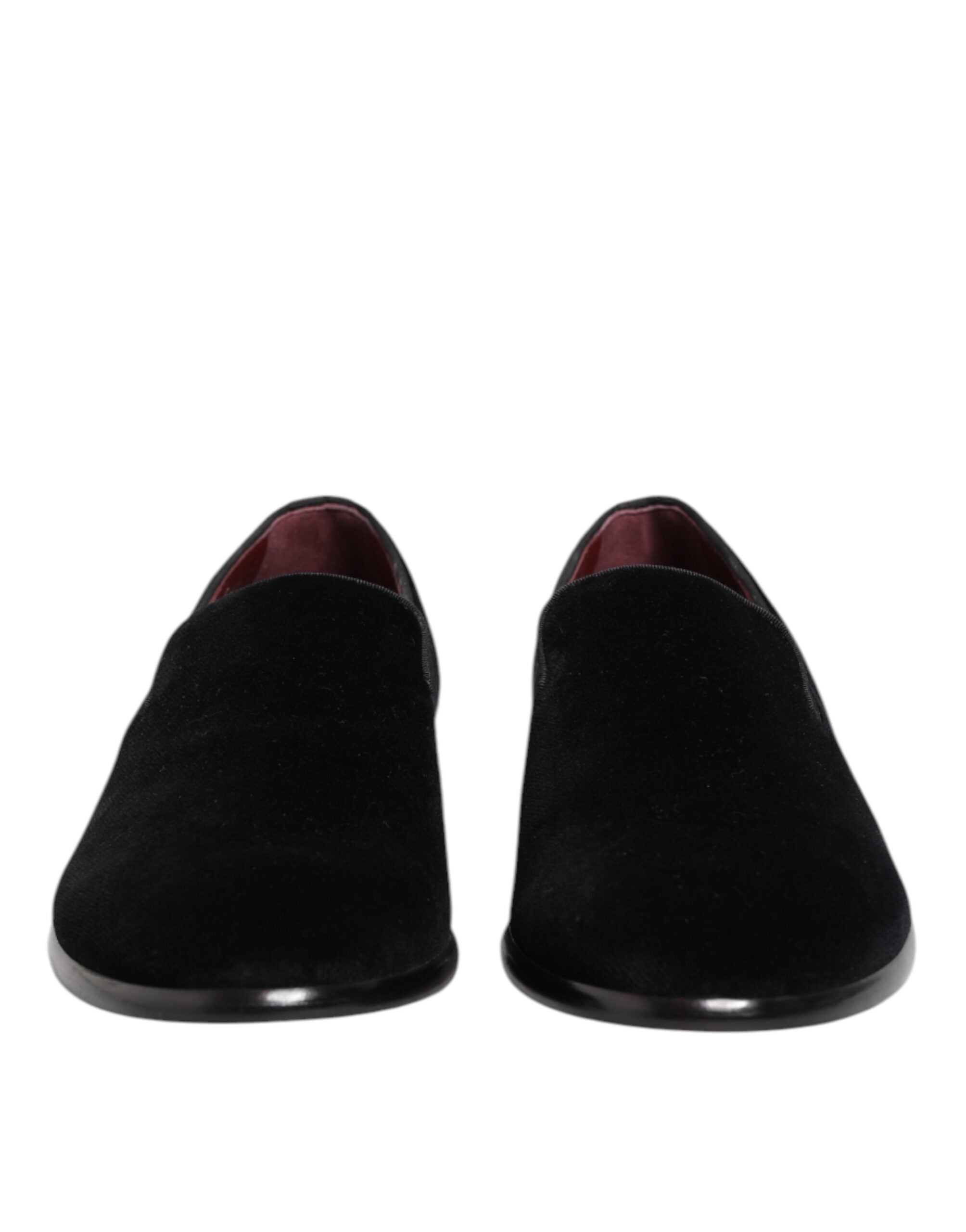 Dolce & Gabbana Black Velvet Loafers Formal Men Dress Shoes Dolce & Gabbana