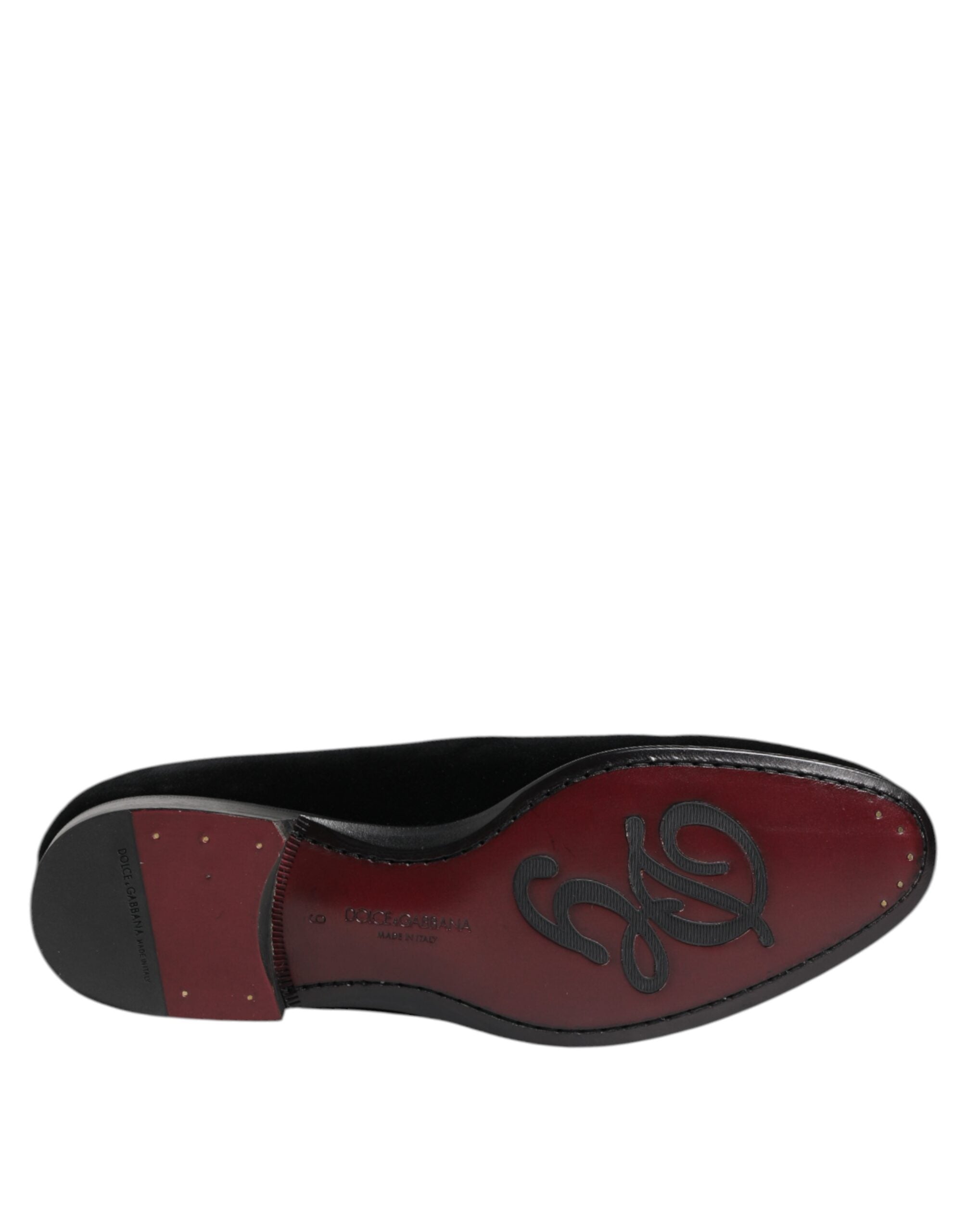 Dolce & Gabbana Black Velvet Loafers Formal Men Dress Shoes Dolce & Gabbana