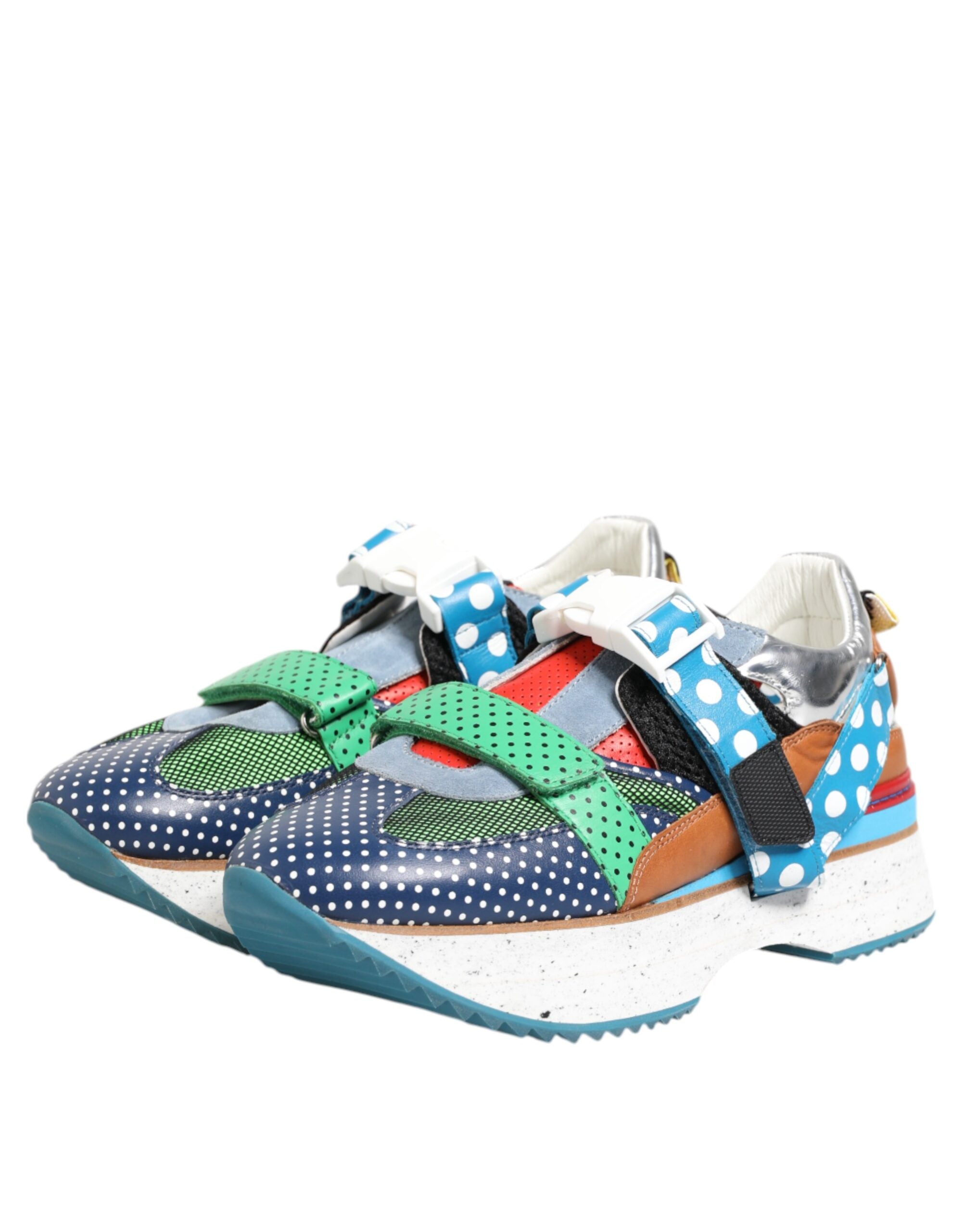 Dolce & Gabbana Multicolor Leather Low Top Sneakers Shoes Dolce & Gabbana