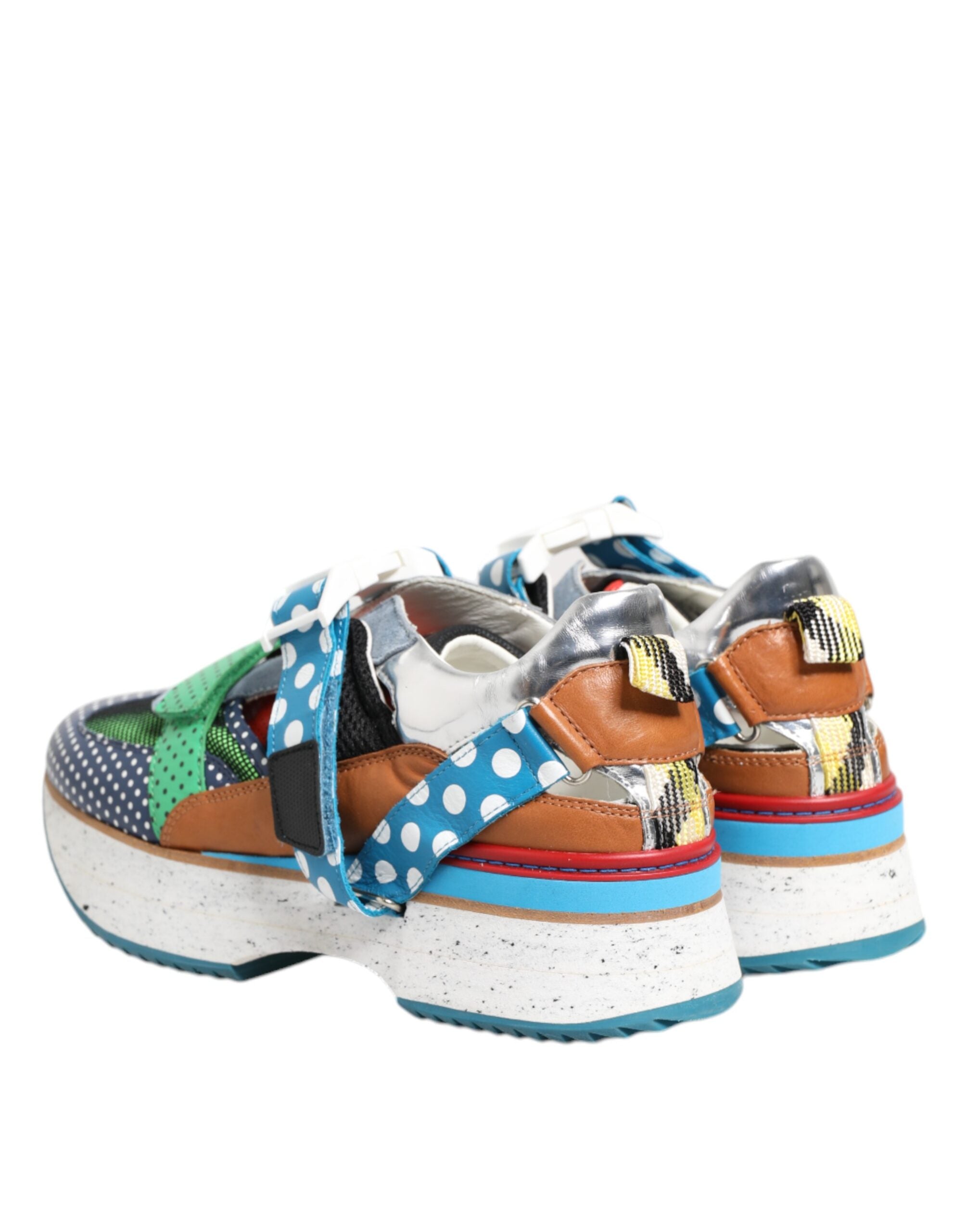 Dolce & Gabbana Multicolor Leather Low Top Sneakers Shoes Dolce & Gabbana