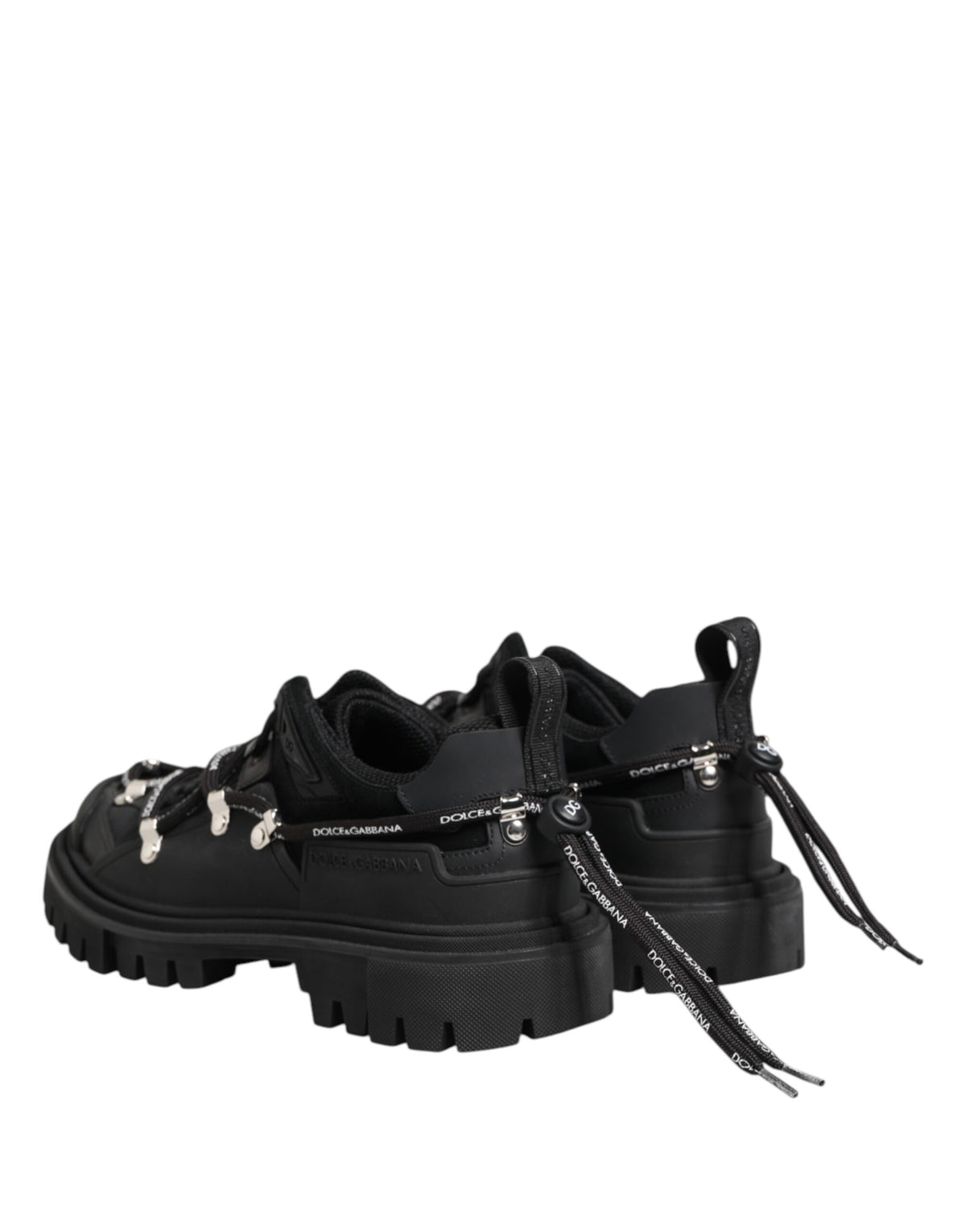 Dolce & Gabbana Black Low Top Lace Up Trekking Sneakers Shoes