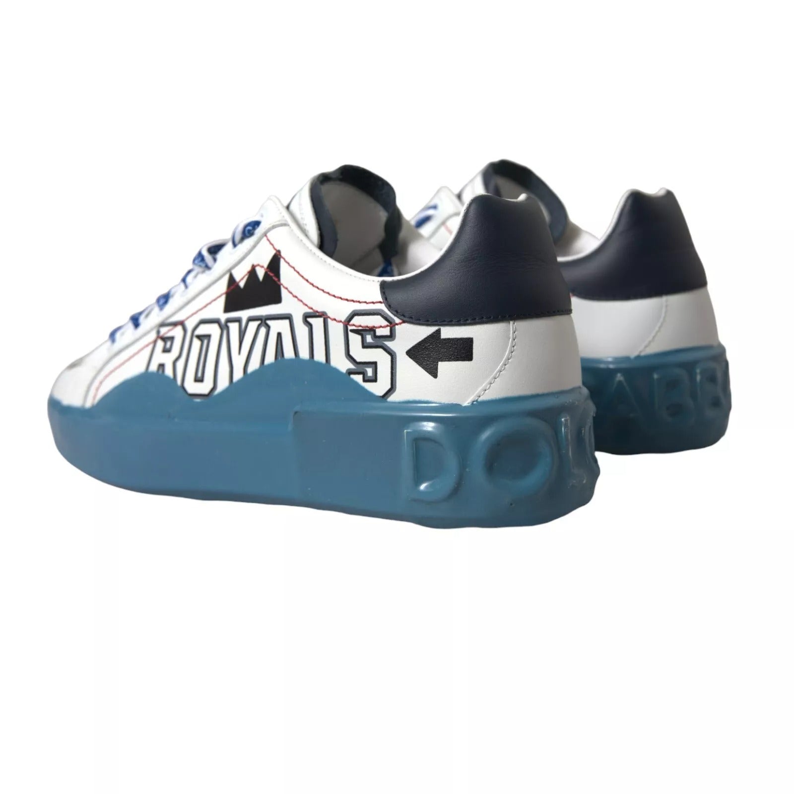 Dolce & Gabbana Blue White Printed Portofino Melt Sneakers Dolce & Gabbana