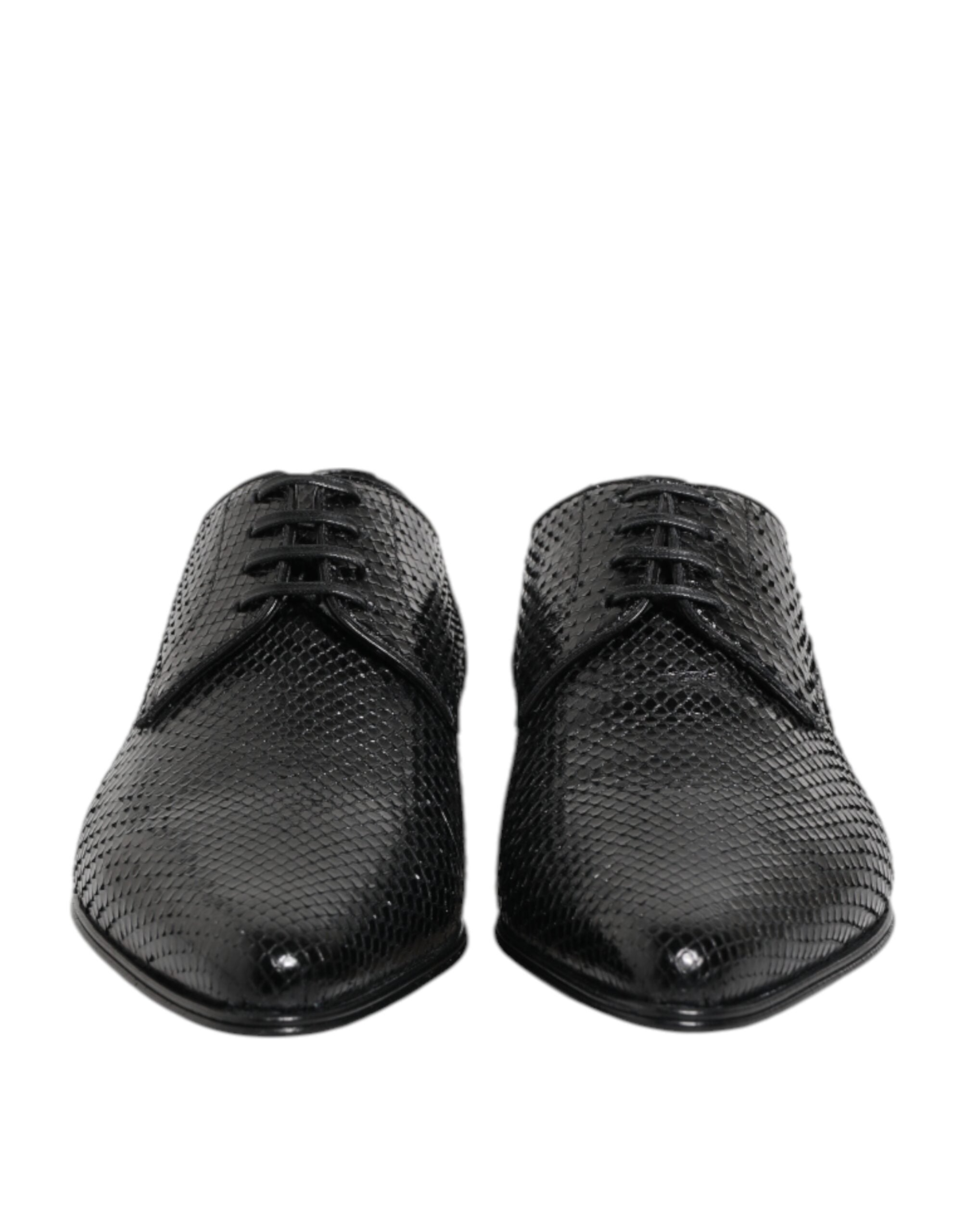 Dolce & Gabbana Black Exotic Leather Lace Up Derby Shoes Dolce & Gabbana