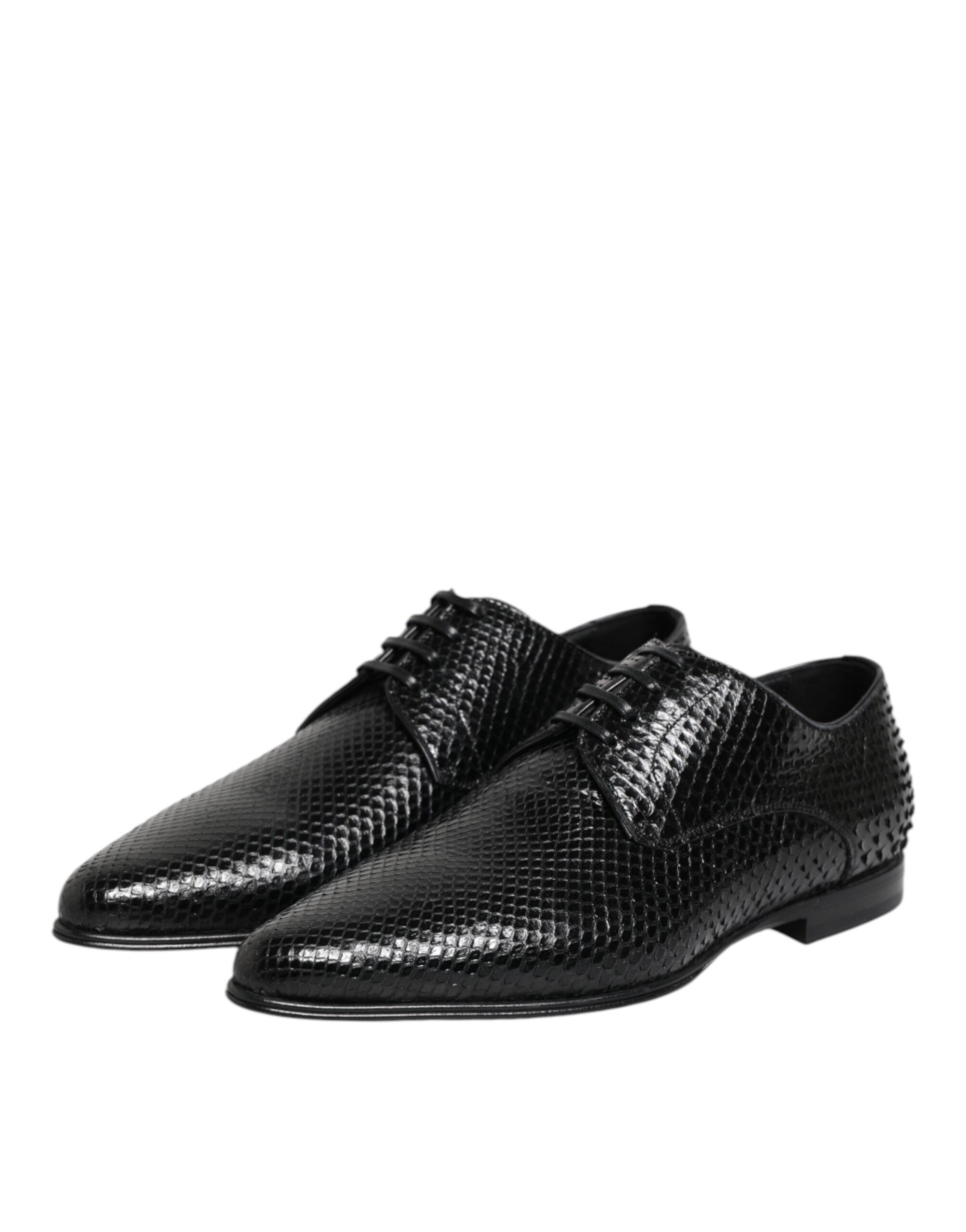 Dolce & Gabbana Black Exotic Leather Lace Up Derby Shoes Dolce & Gabbana