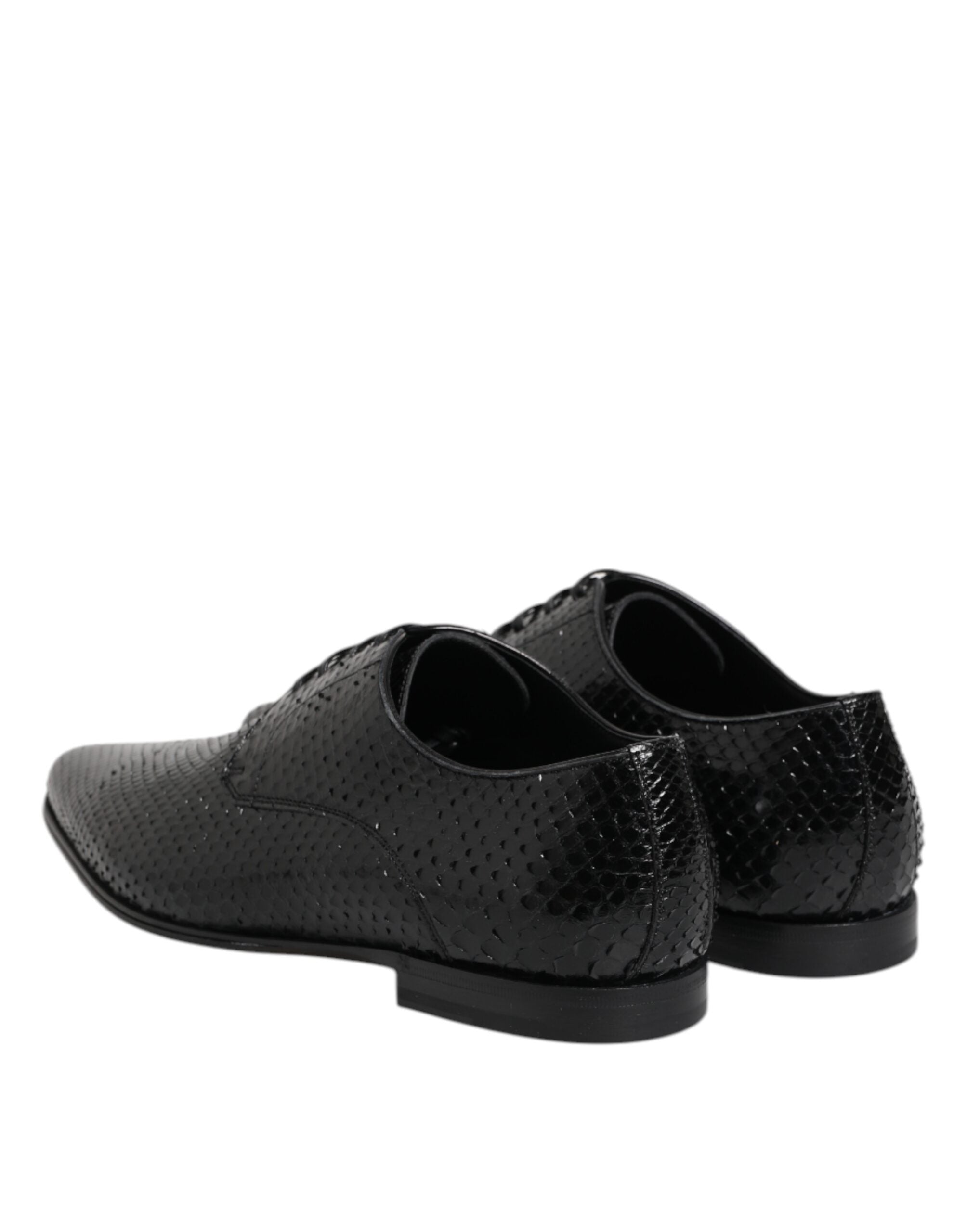 Dolce & Gabbana Black Exotic Leather Lace Up Derby Shoes Dolce & Gabbana