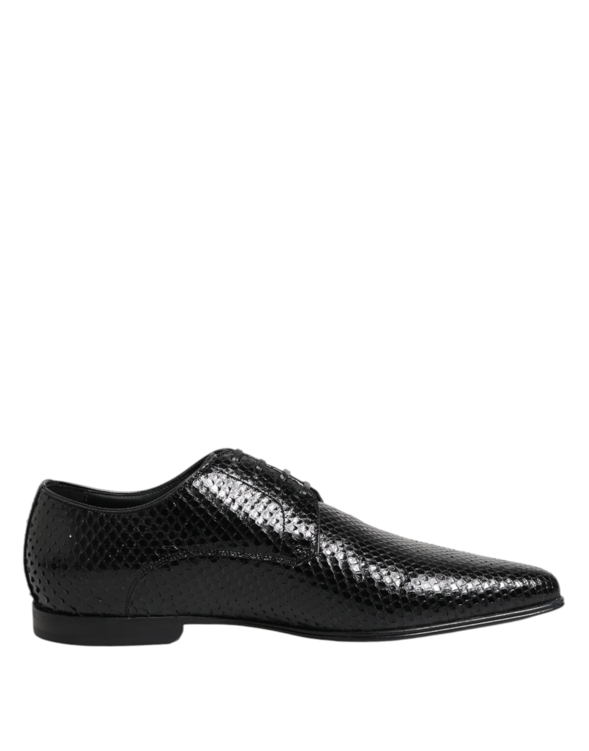 Dolce & Gabbana Black Exotic Leather Lace Up Derby Shoes Dolce & Gabbana