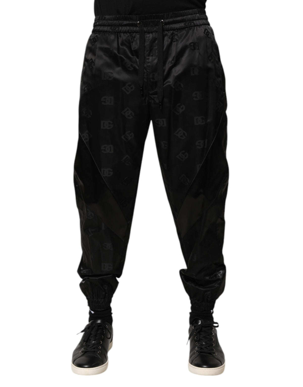 Dolce & Gabbana Black Logo DG Print Men Jogger Sweatpants Pants