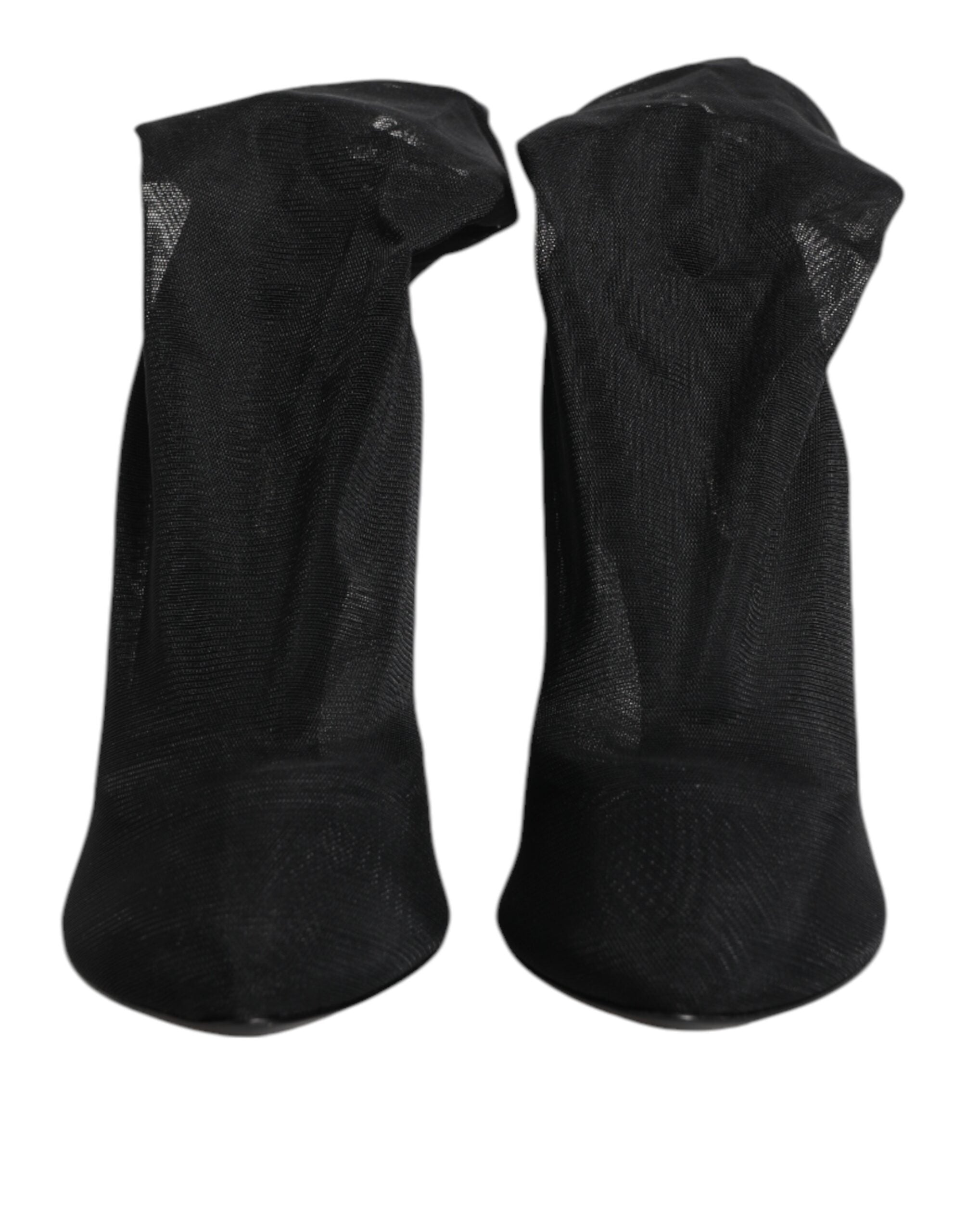 Dolce & Gabbana Black Silk Stretch Mesh Sock Boots Shoes Dolce & Gabbana