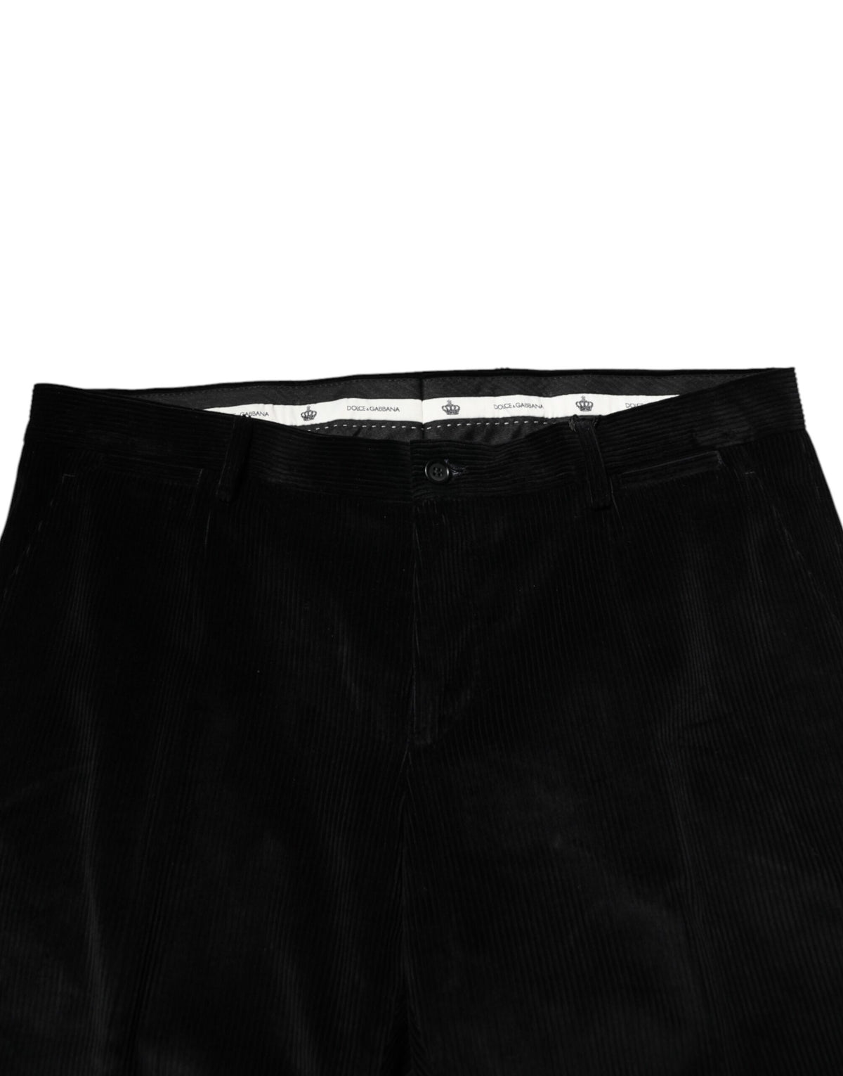 Dolce & Gabbana Black Cotton Men Dress Formal Trouser Pants