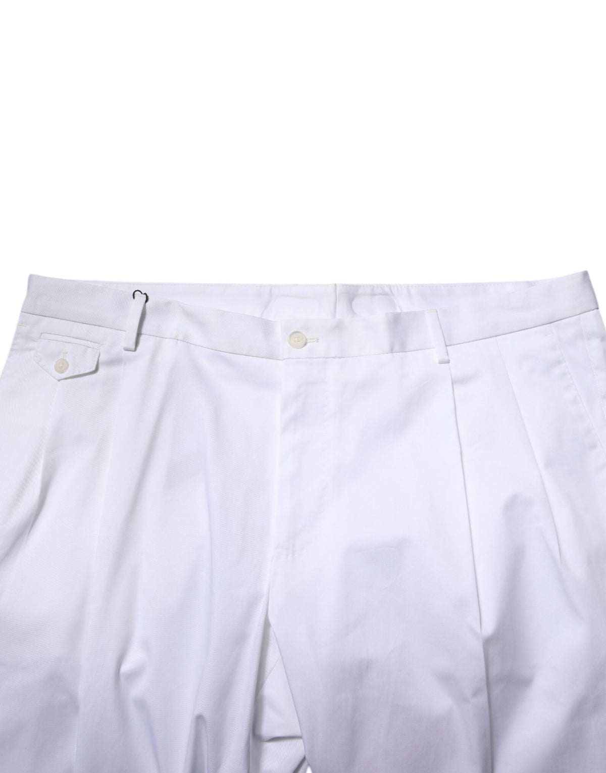 Dolce & Gabbana White Cotton Dress Slim Formal Trouser Pants