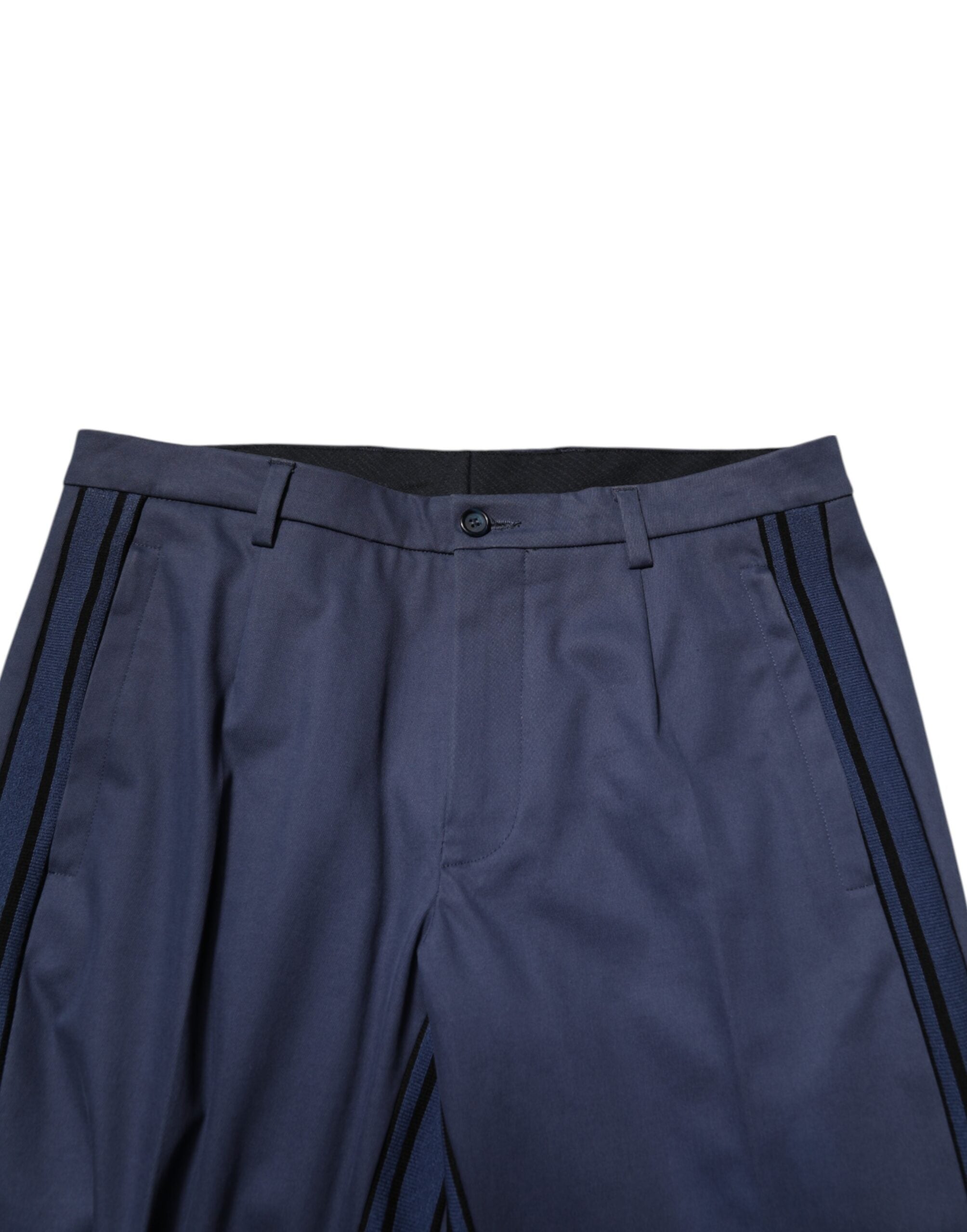 Dolce & Gabbana Blue Cotton Tapered Men Formal Trousers Pants Dolce & Gabbana