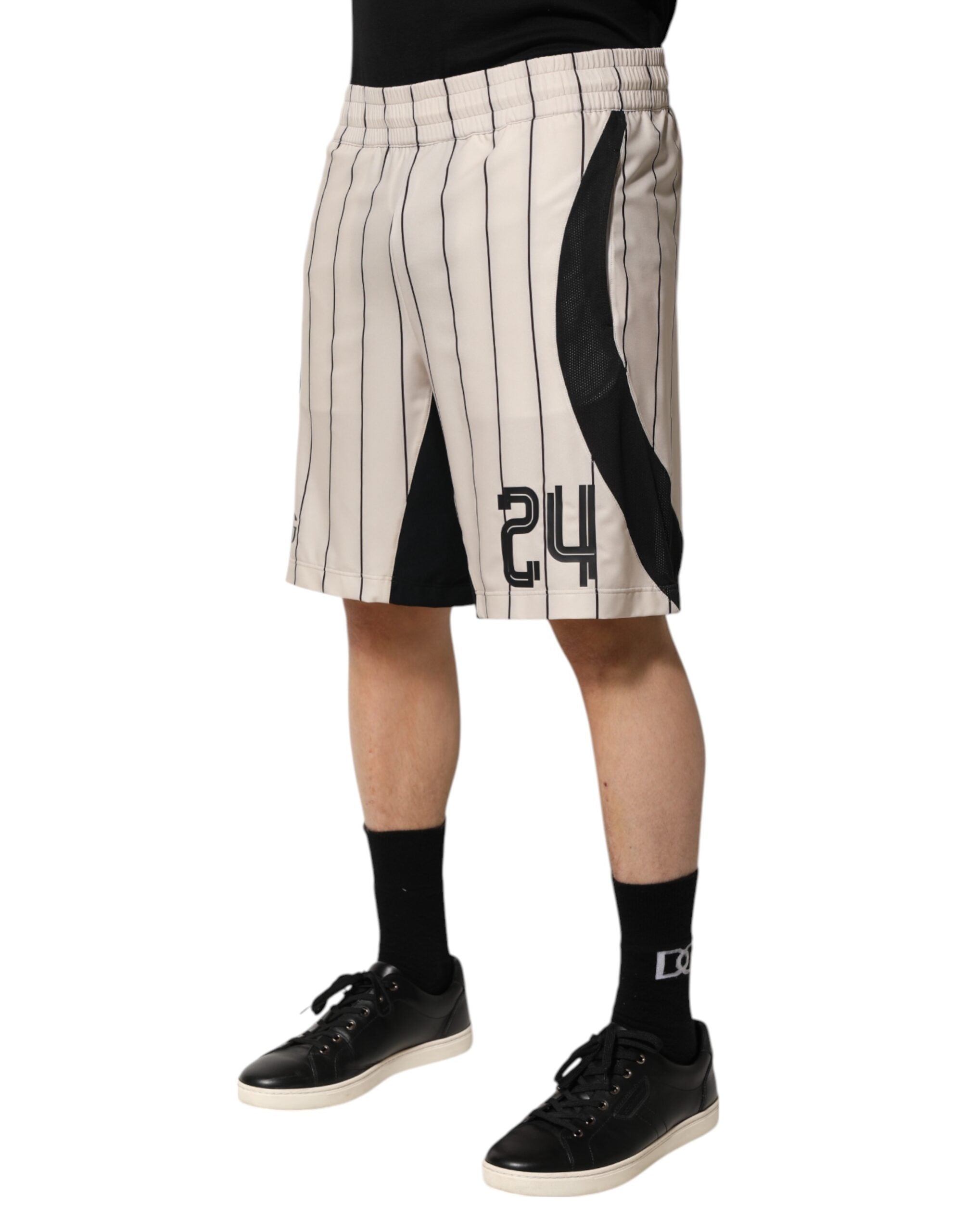 Dolce & Gabbana Off White Polyester DG Logo Sweatshorts Shorts Dolce & Gabbana