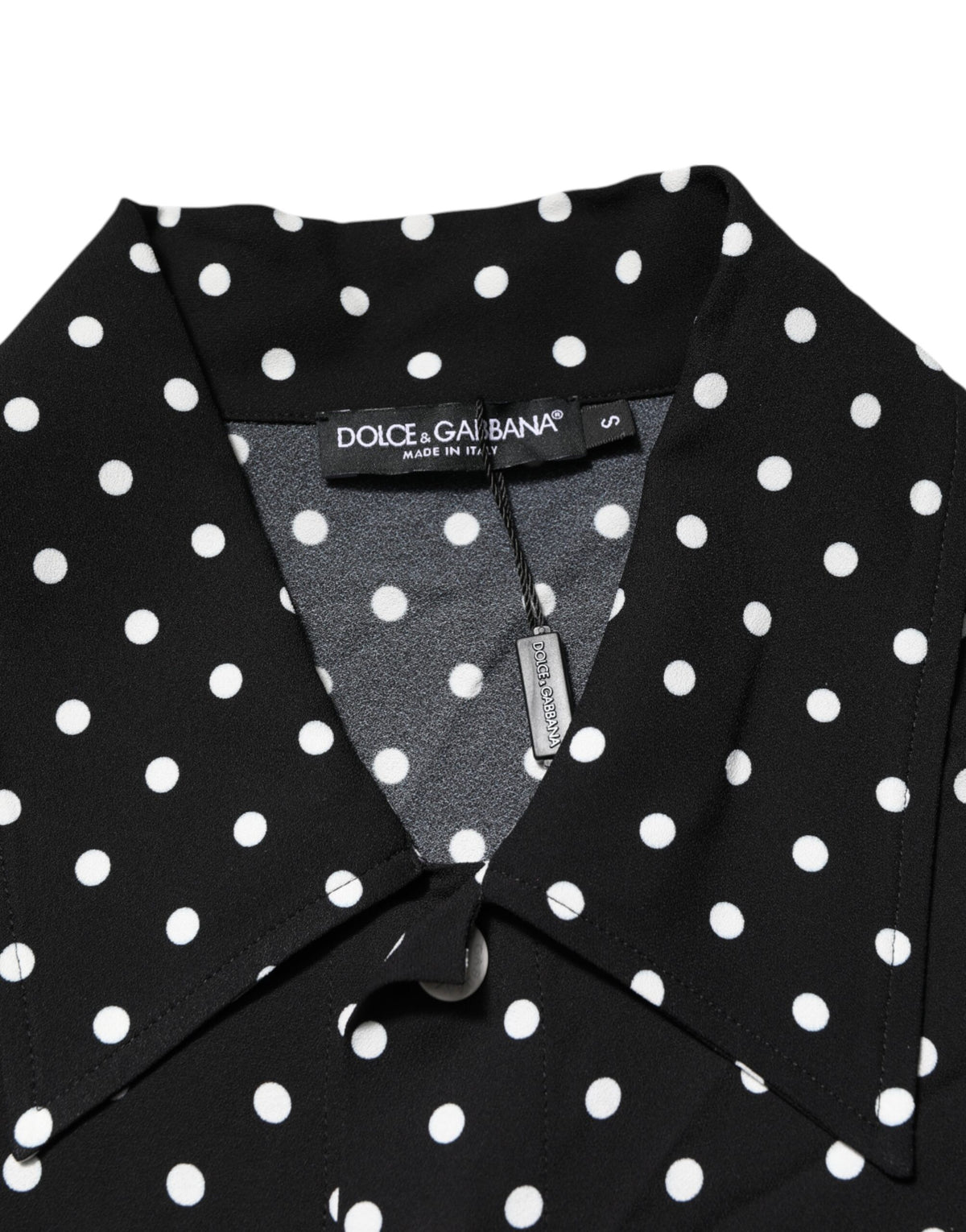 Dolce & Gabbana Black Polka Dot Short Sleeves Collared Polo T-shirt
