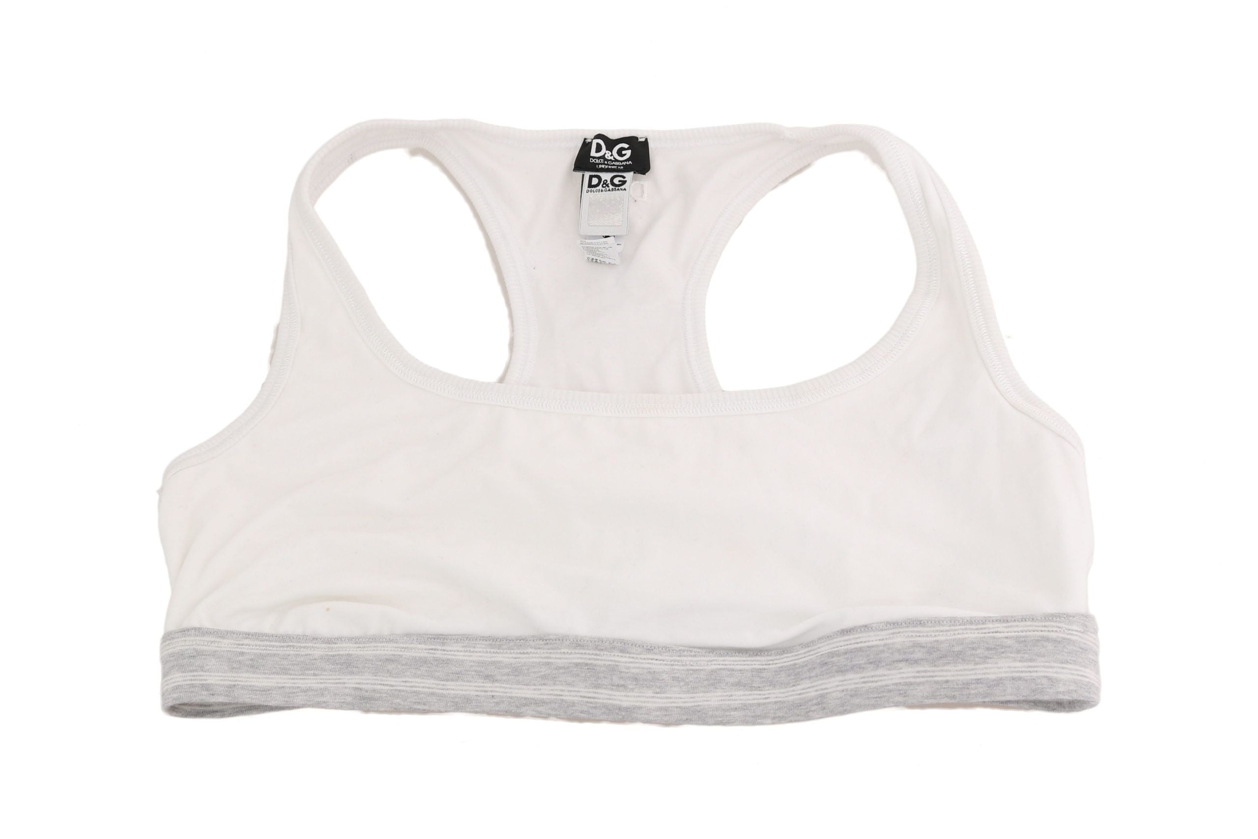 Dolce & Gabbana White Cotton Sport Stretch Bra Underwear Dolce & Gabbana