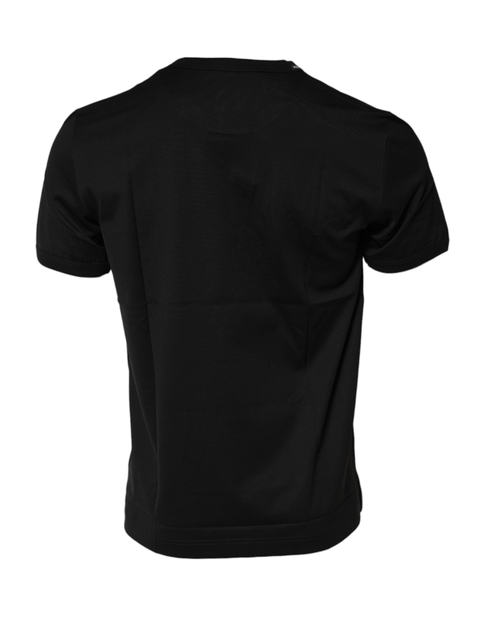 Dolce & Gabbana Black Cotton Logo Print Crew Neck T-shirt Dolce & Gabbana